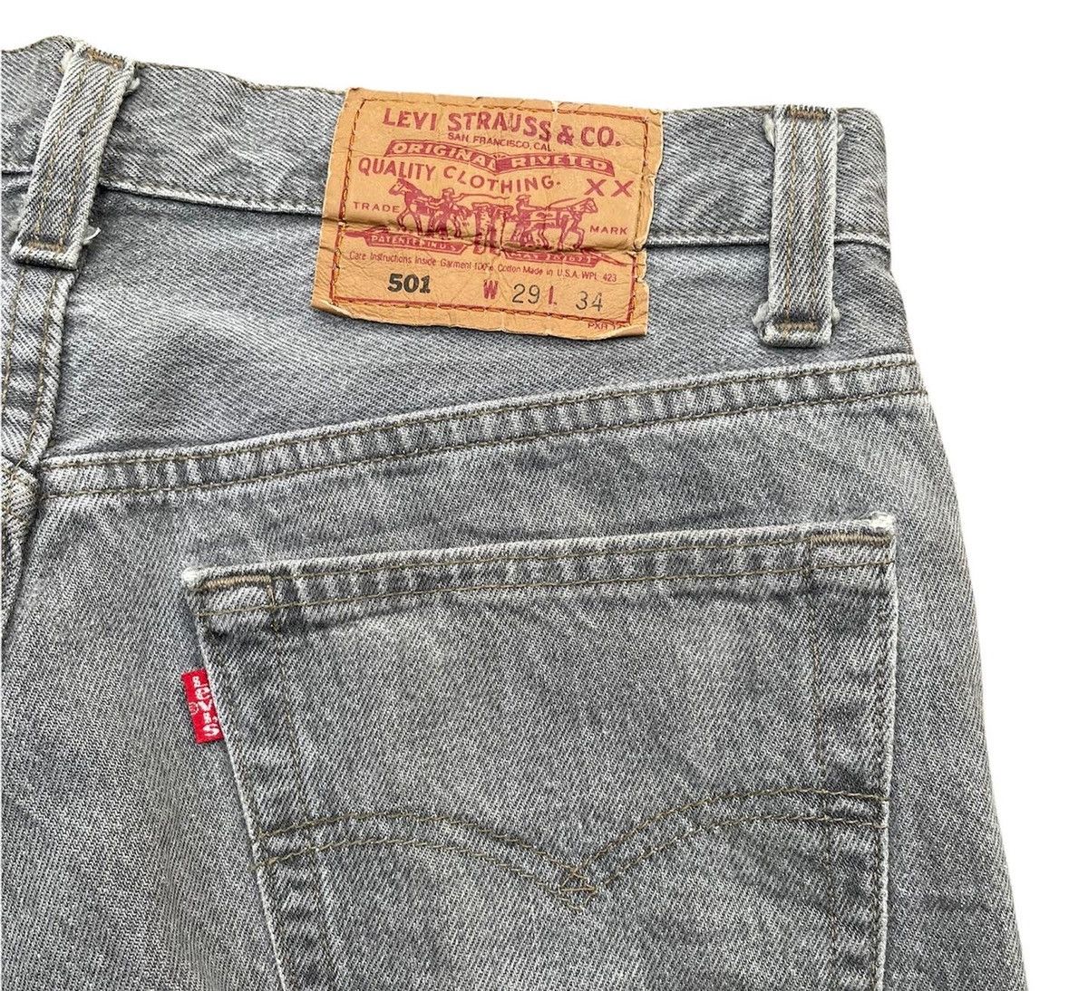 Levi's Vintage Levis 501 e 90’s Usa Faded Wash Black Size US 29 - 6 Thumbnail