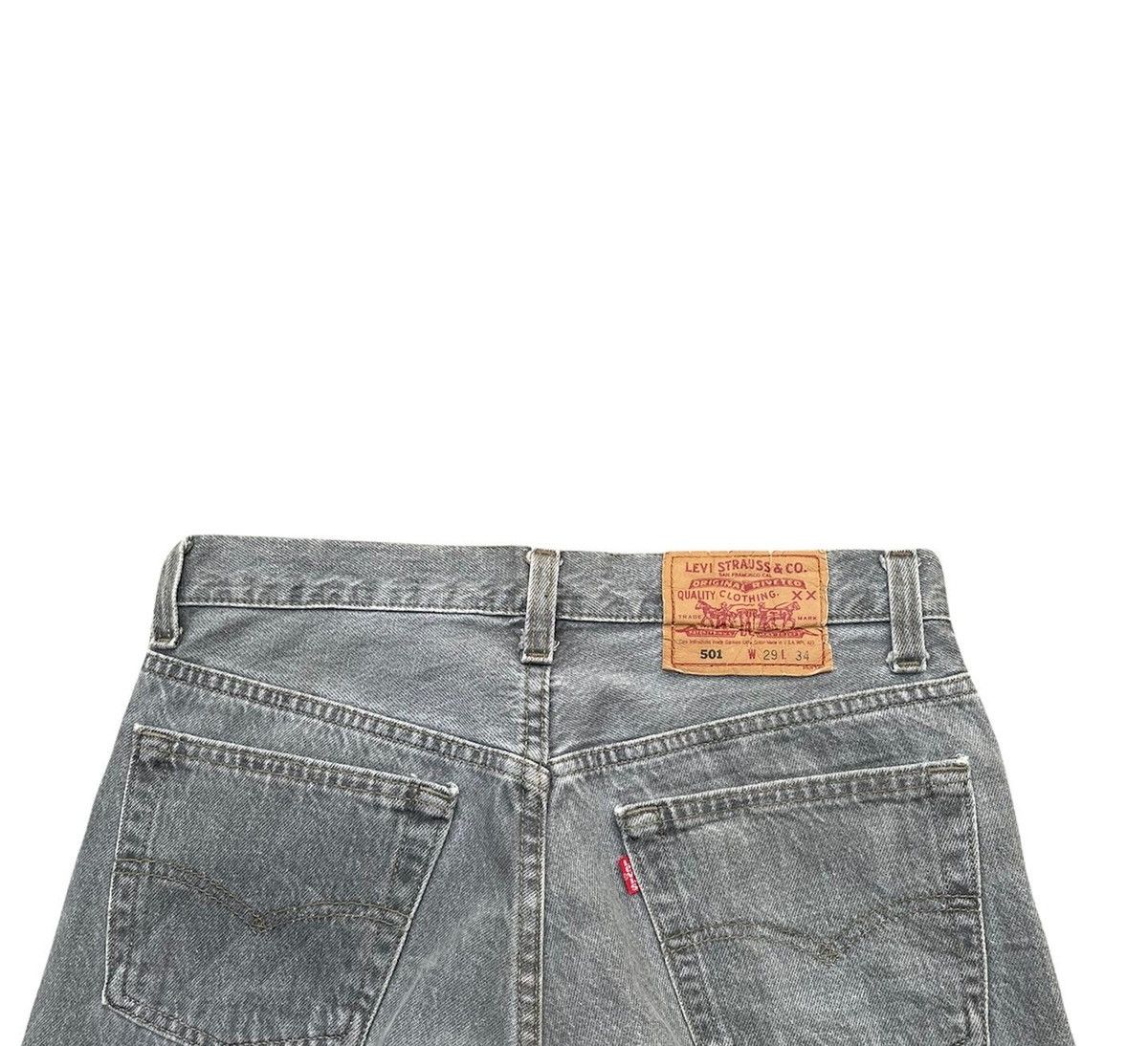 Levi's Vintage Levis 501 e 90’s Usa Faded Wash Black Size US 29 - 5 Thumbnail