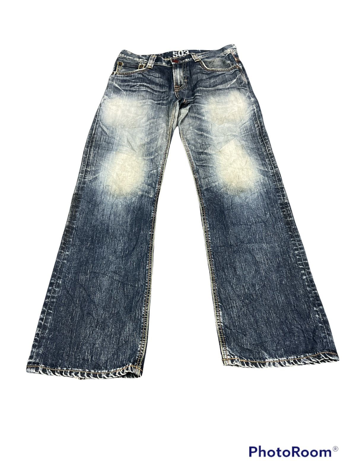 Edwin × Japanese Brand 503 Blue Trip Flared Distressed denim pants Size US 32 / EU 48 - 5 Thumbnail