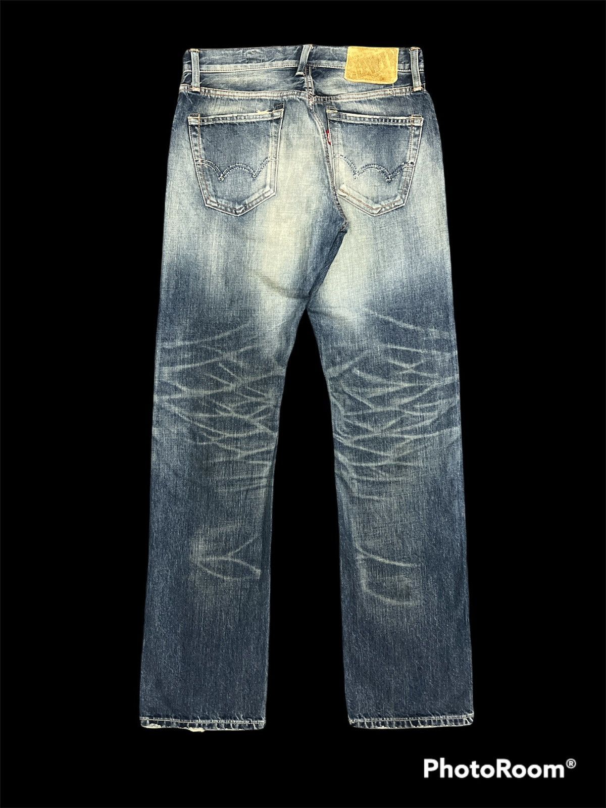 Edwin × Japanese Brand 503 Blue Trip Flared Distressed denim pants Size US 32 / EU 48 - 4 Thumbnail