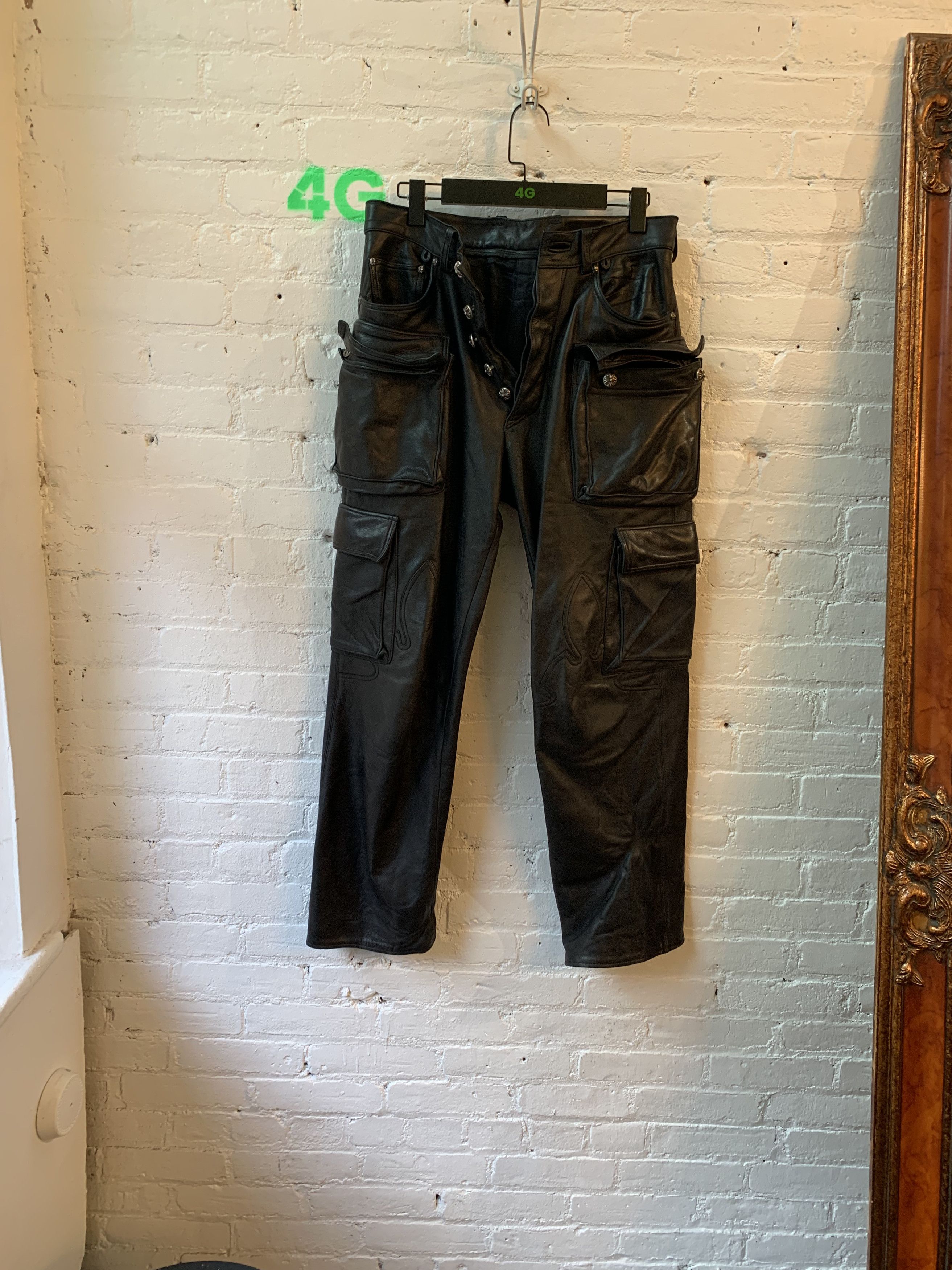 Chrome Hearts CHROME HEARTS 9PKT FATIGUE CARGO LEATHER JEANS Size US 32 / EU 48 - 4 Thumbnail