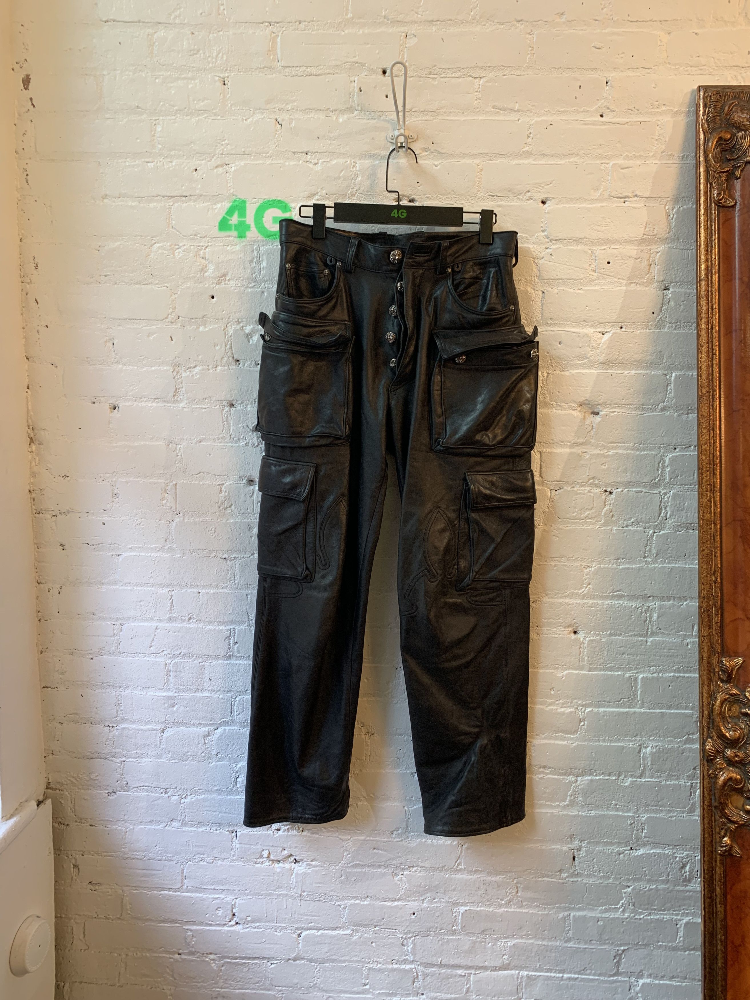 Chrome Hearts CHROME HEARTS 9PKT FATIGUE CARGO LEATHER JEANS Size US 32 / EU 48 - 6 Thumbnail