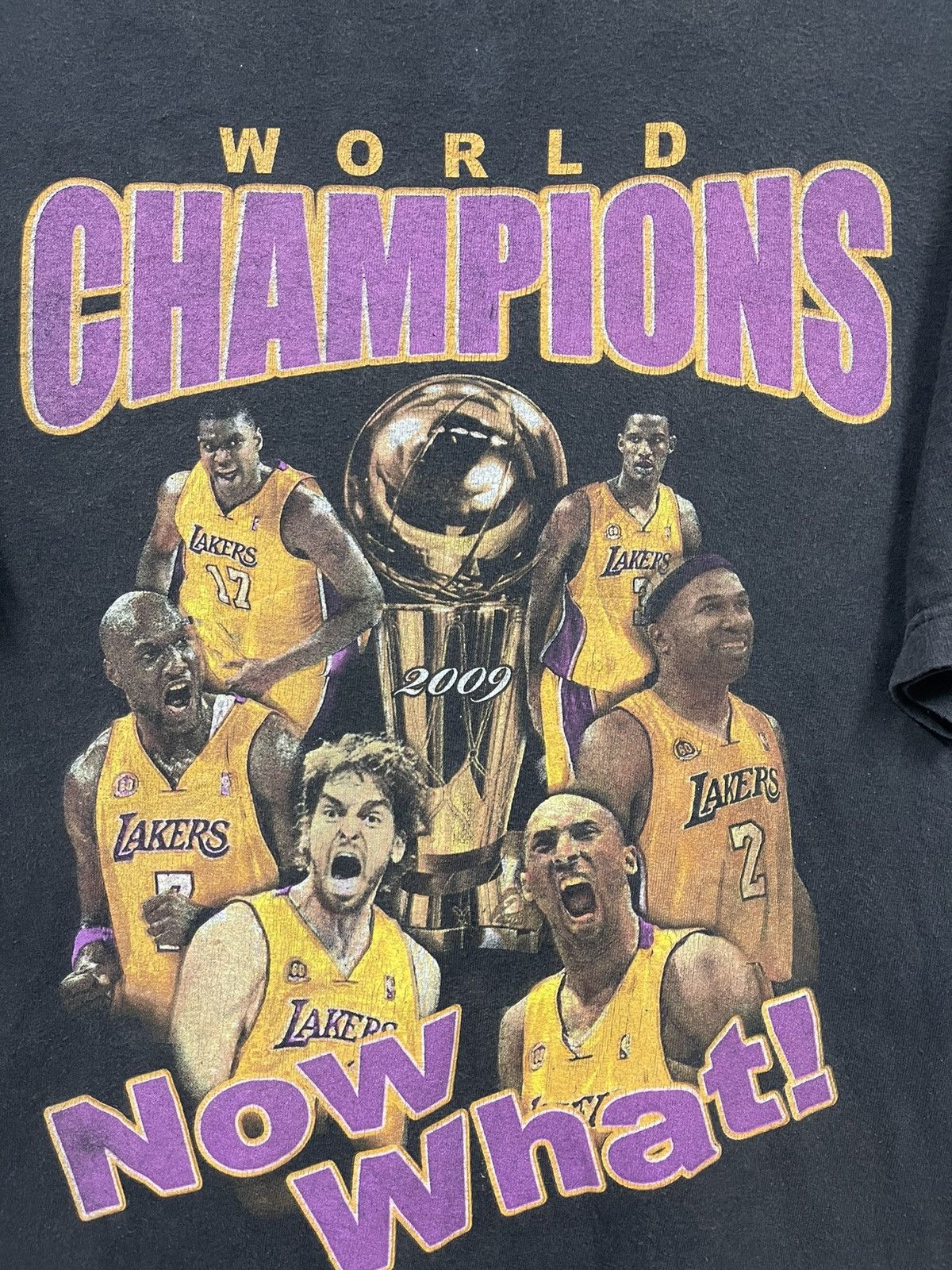 NBA Vintage Y2k Lakers World Champion Now What! Kobe Bryan Tee Size US XXL / EU 58 / 5 - 3 Thumbnail