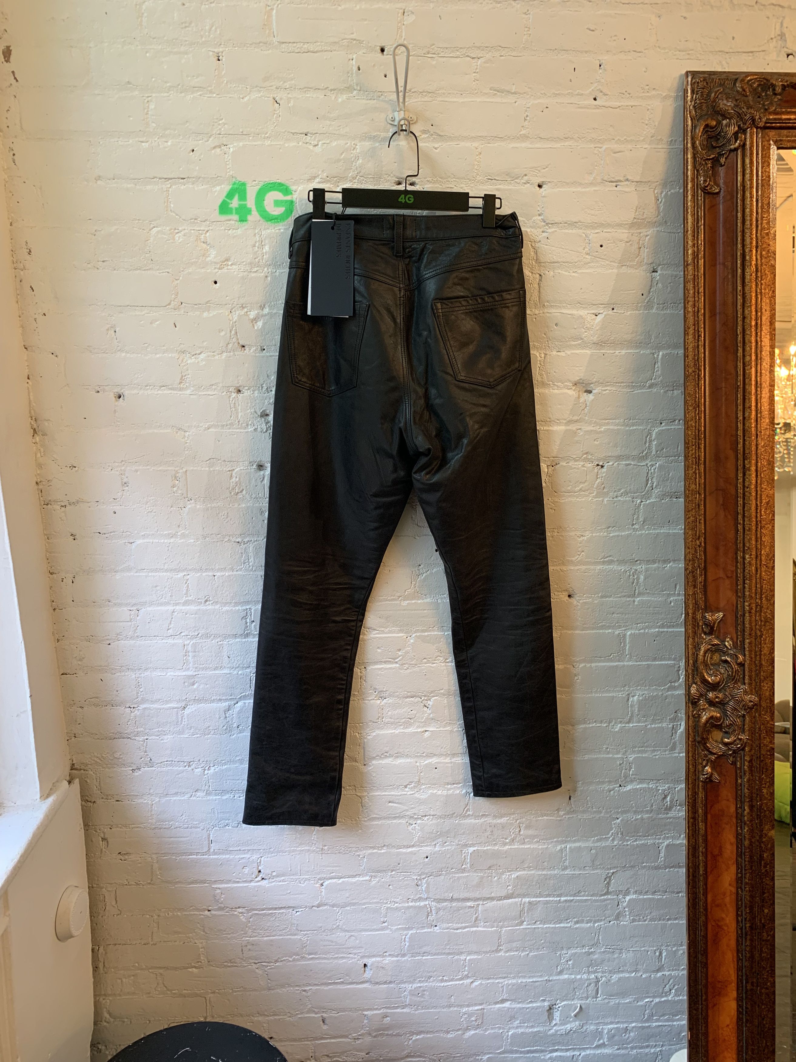 Enfants Riches Deprimes ERD BLACK LEATHER JEANS 4GSELLER Size US 31 - 2 Thumbnail