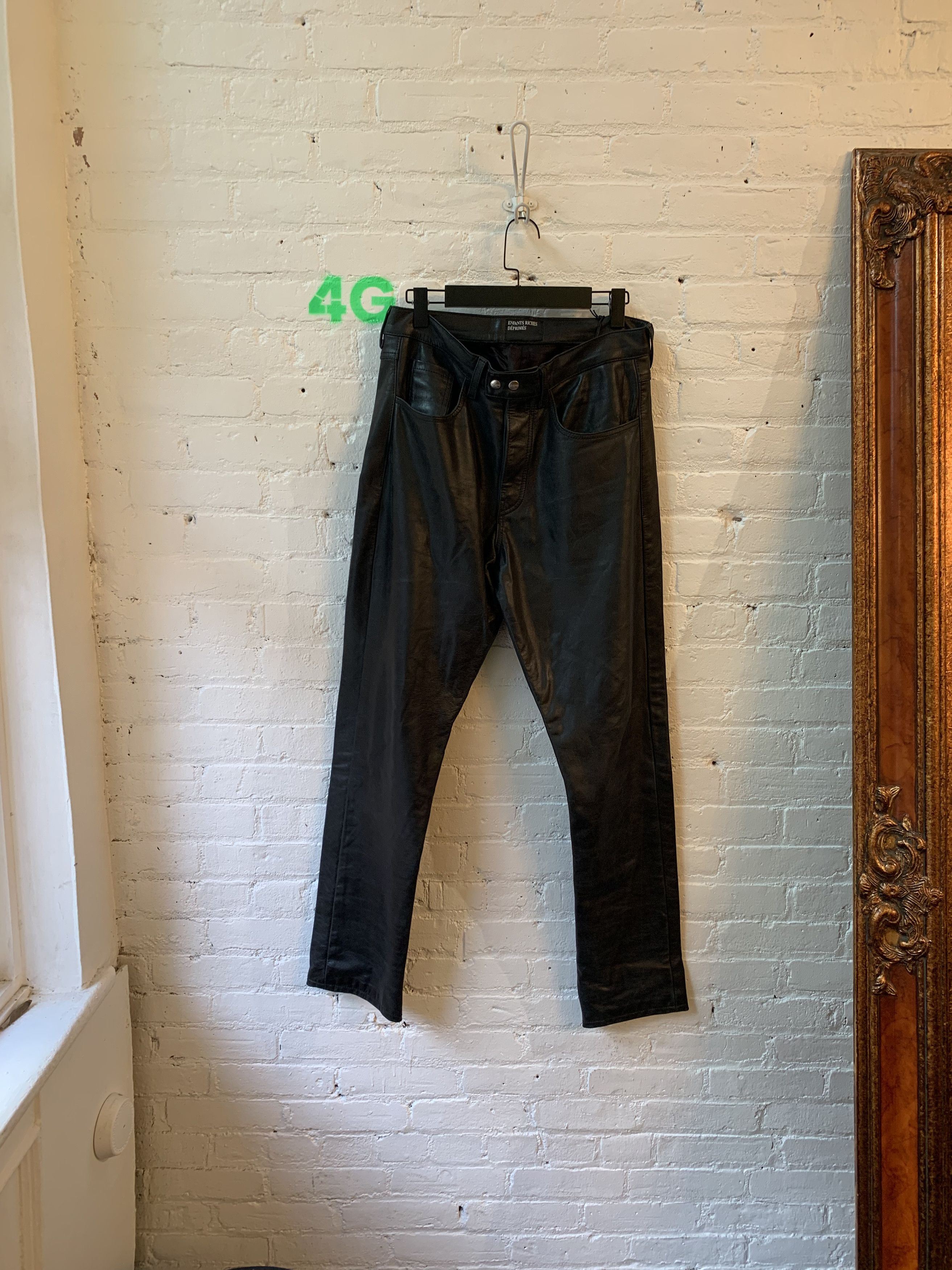 Enfants Riches Deprimes ERD BLACK LEATHER JEANS 4GSELLER Size US 31 - 1 Thumbnail