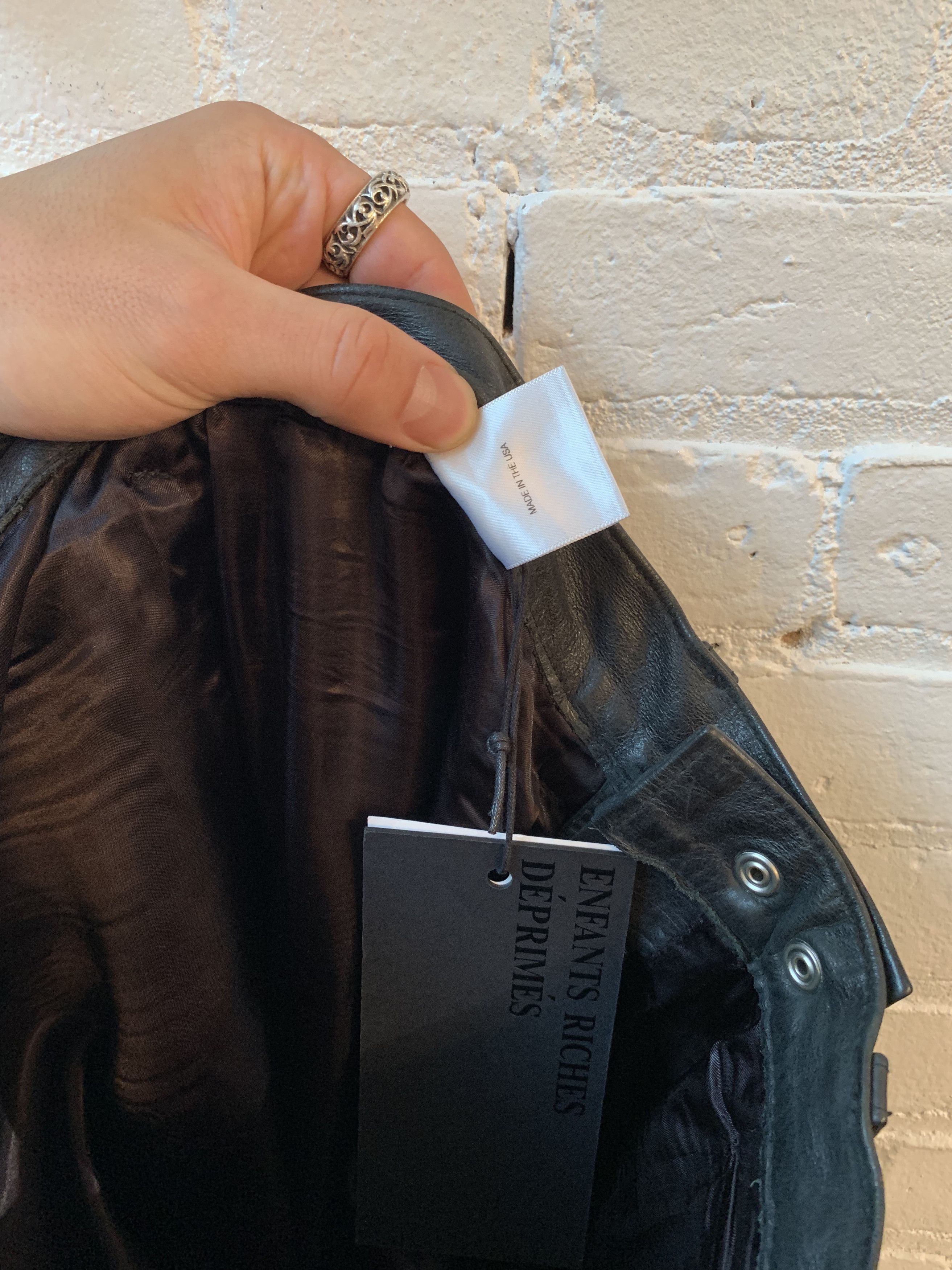 Enfants Riches Deprimes ERD BLACK LEATHER JEANS 4GSELLER Size US 31 - 4 Thumbnail