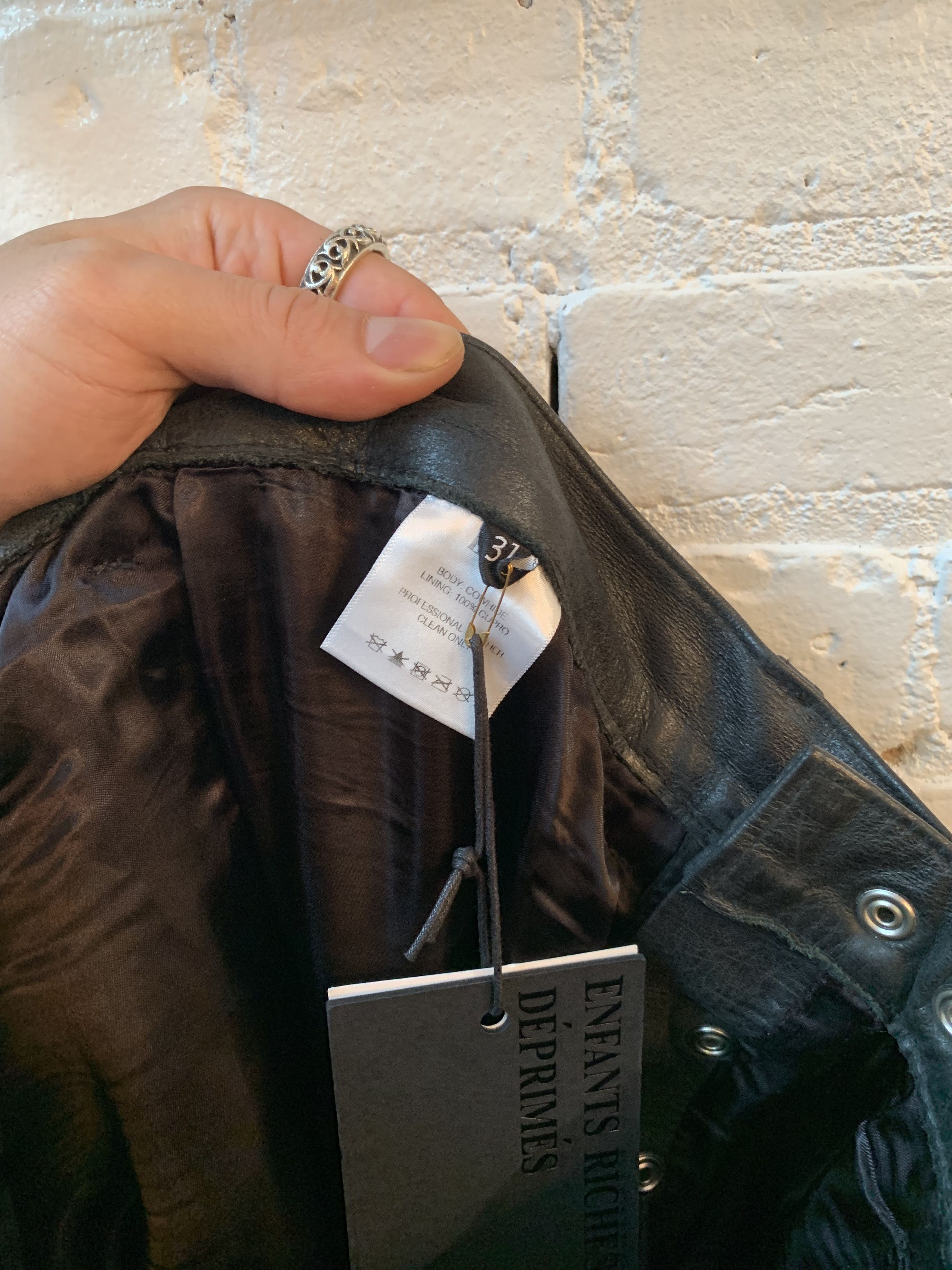 Enfants Riches Deprimes ERD BLACK LEATHER JEANS 4GSELLER Size US 31 - 3 Thumbnail