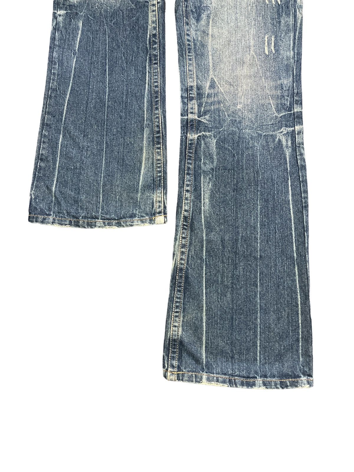 Japanese Brand × Vintage FLARED🔥THRASHED RIPPED DENIM PANTS Size US 31 - 6 Thumbnail