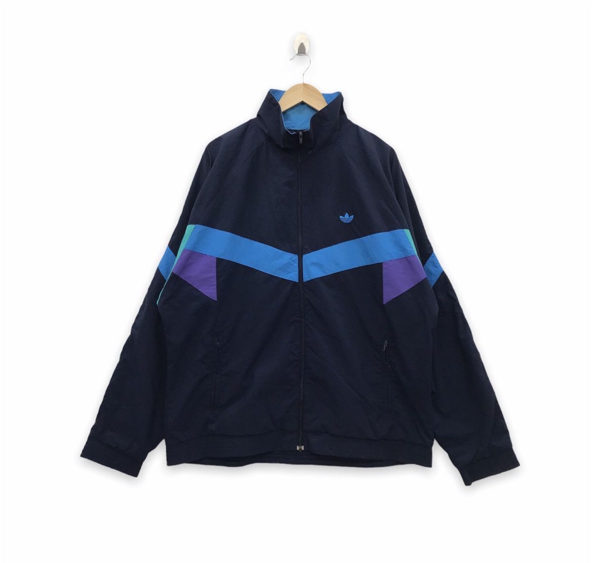 Adidas × Vintage Rare!! Vintage Adidas Small Logo Windbreaker Size US XL / EU 56 / 4 - 1 Thumbnail
