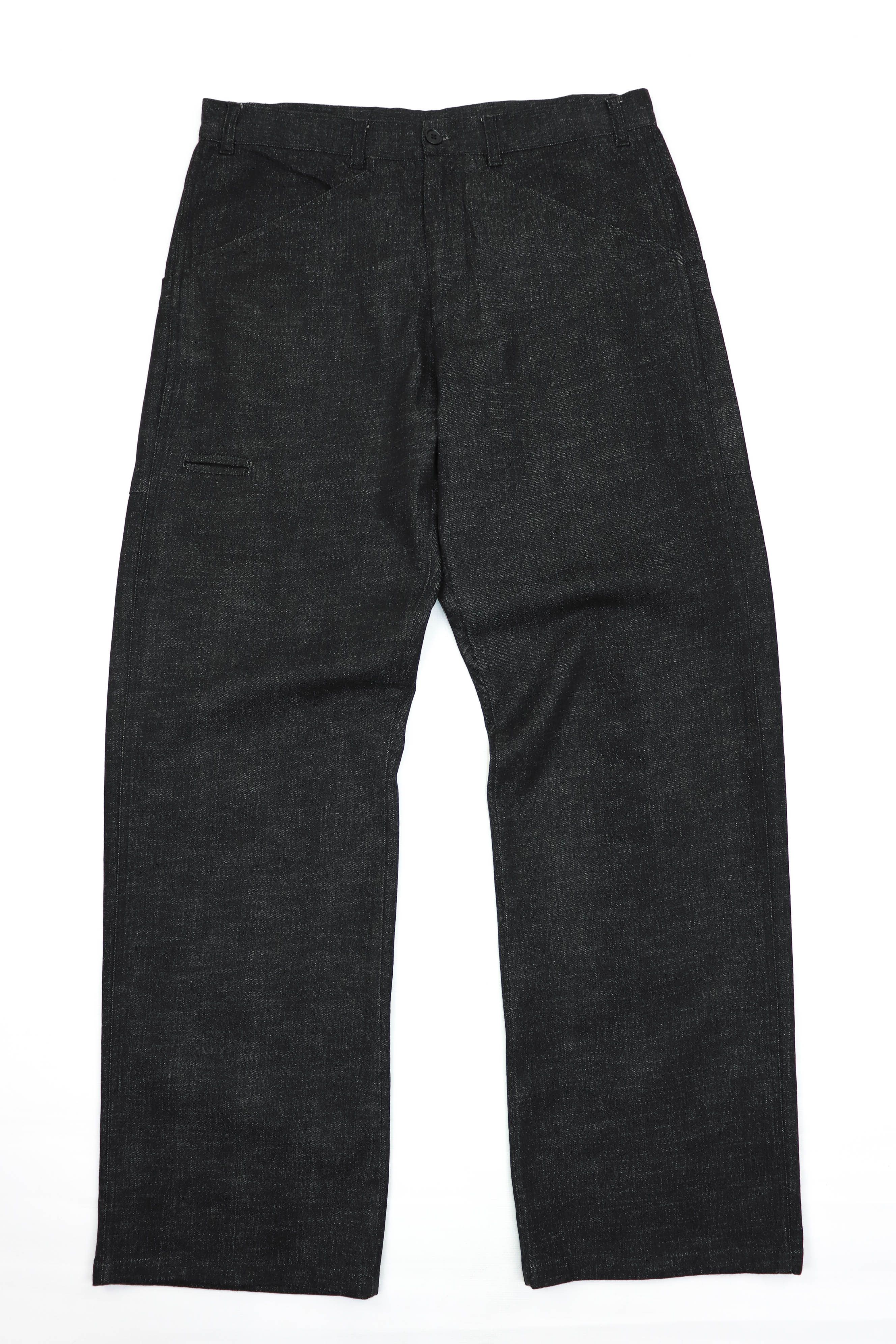 image of Italian Designers x Pal Zileri Pull Wool/linen? Wide Boxy Fit Cargo Trousers in Black (Size 34)
