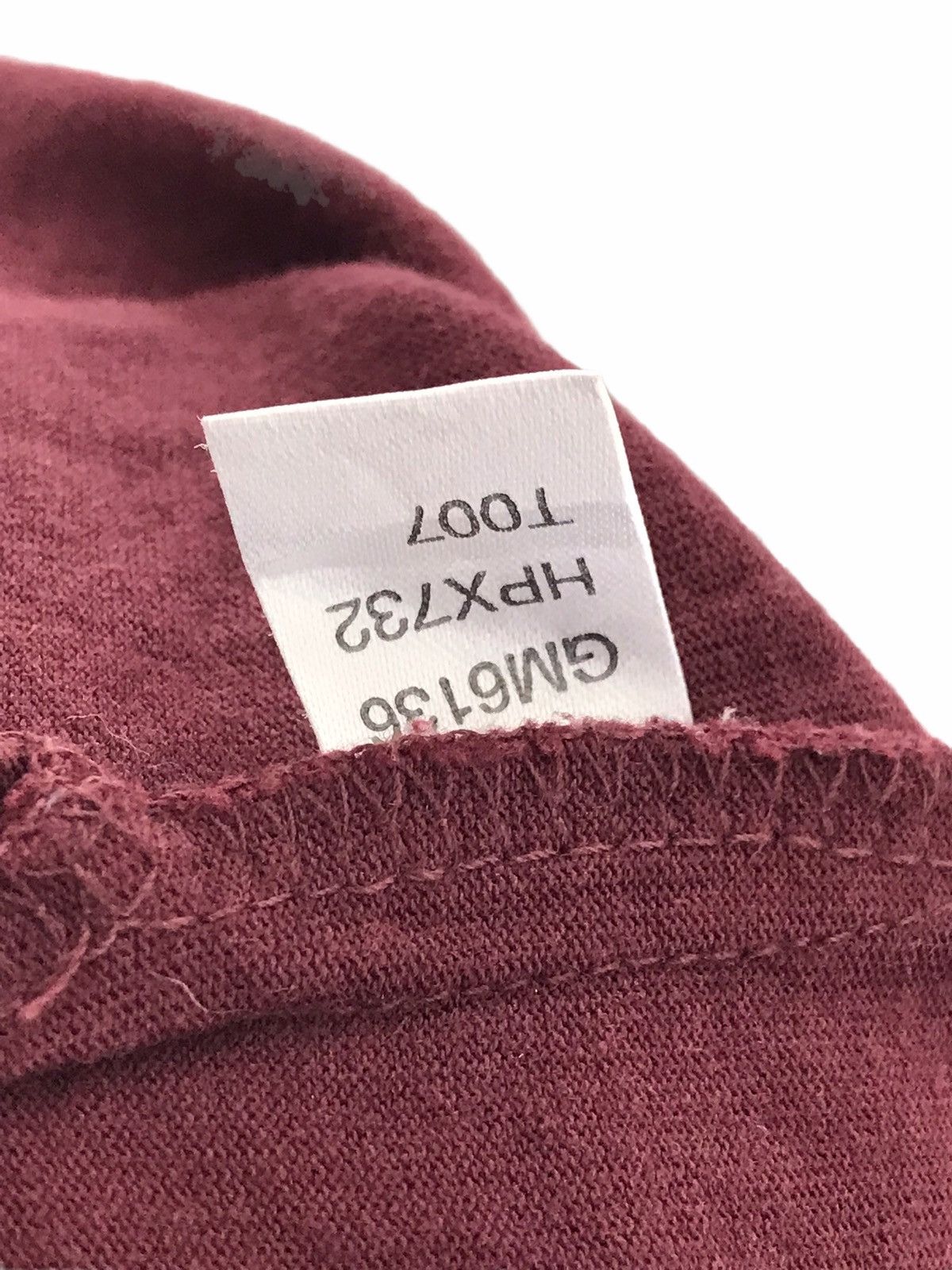 Marithe + Francois Girbaud Marithe + Francois Girbaud Maroon / White Straps Logo Shirt Size US XXL / EU 58 / 5 - 8 Thumbnail