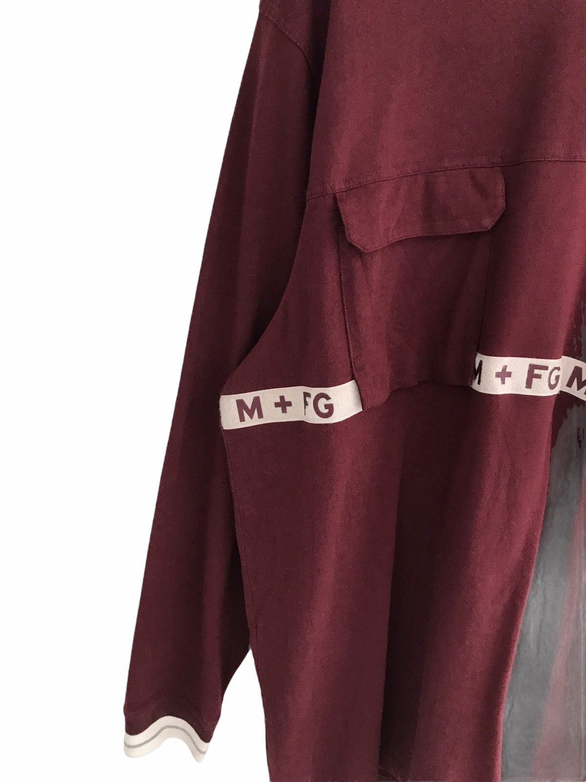 Marithe + Francois Girbaud Marithe + Francois Girbaud Maroon / White Straps Logo Shirt Size US XXL / EU 58 / 5 - 2 Thumbnail