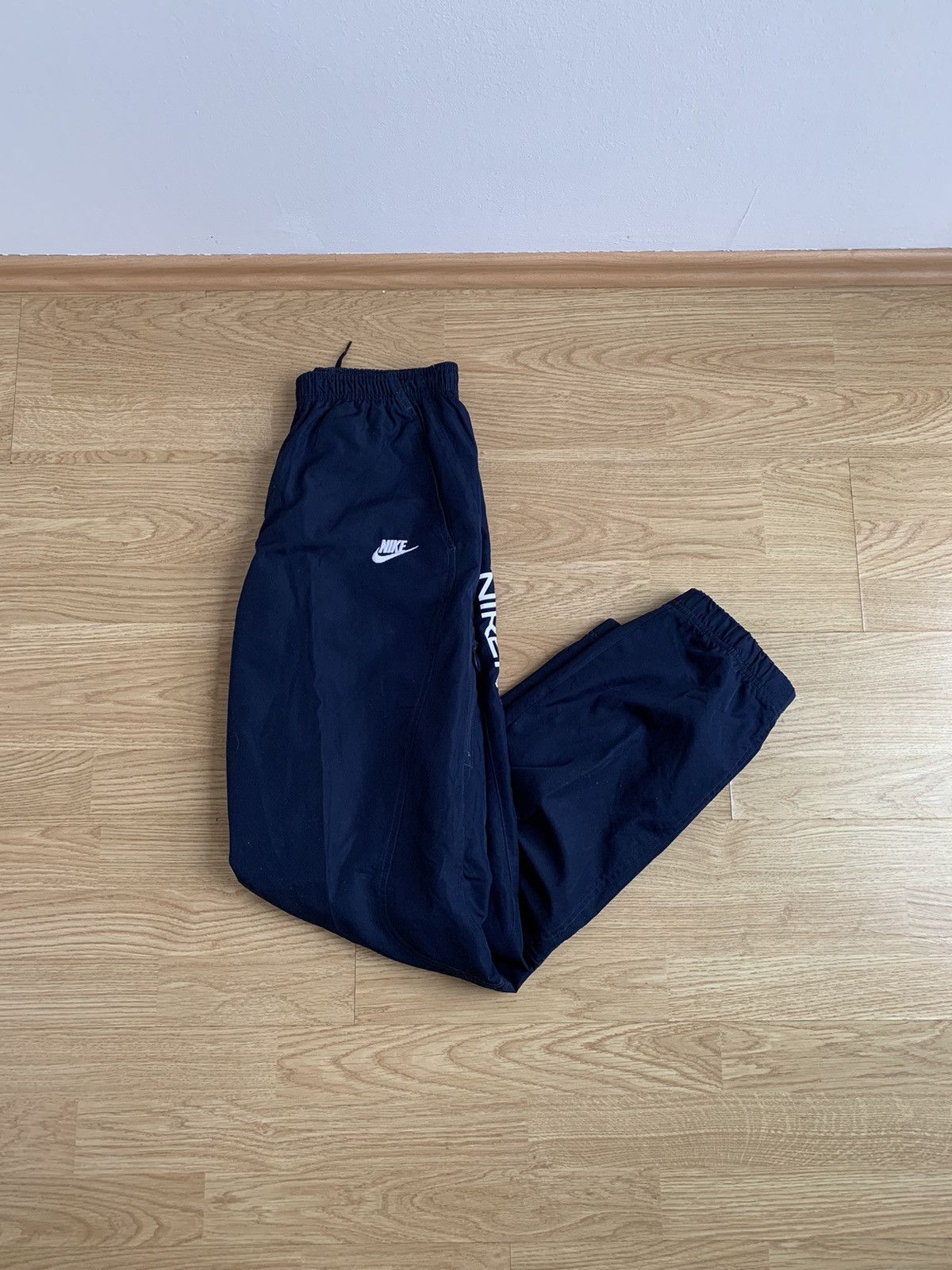 Nike × Vintage Vintage y2k Nike Navy Track Pants Swoosh Drill Air Size US 30 / EU 46 - 8 Thumbnail