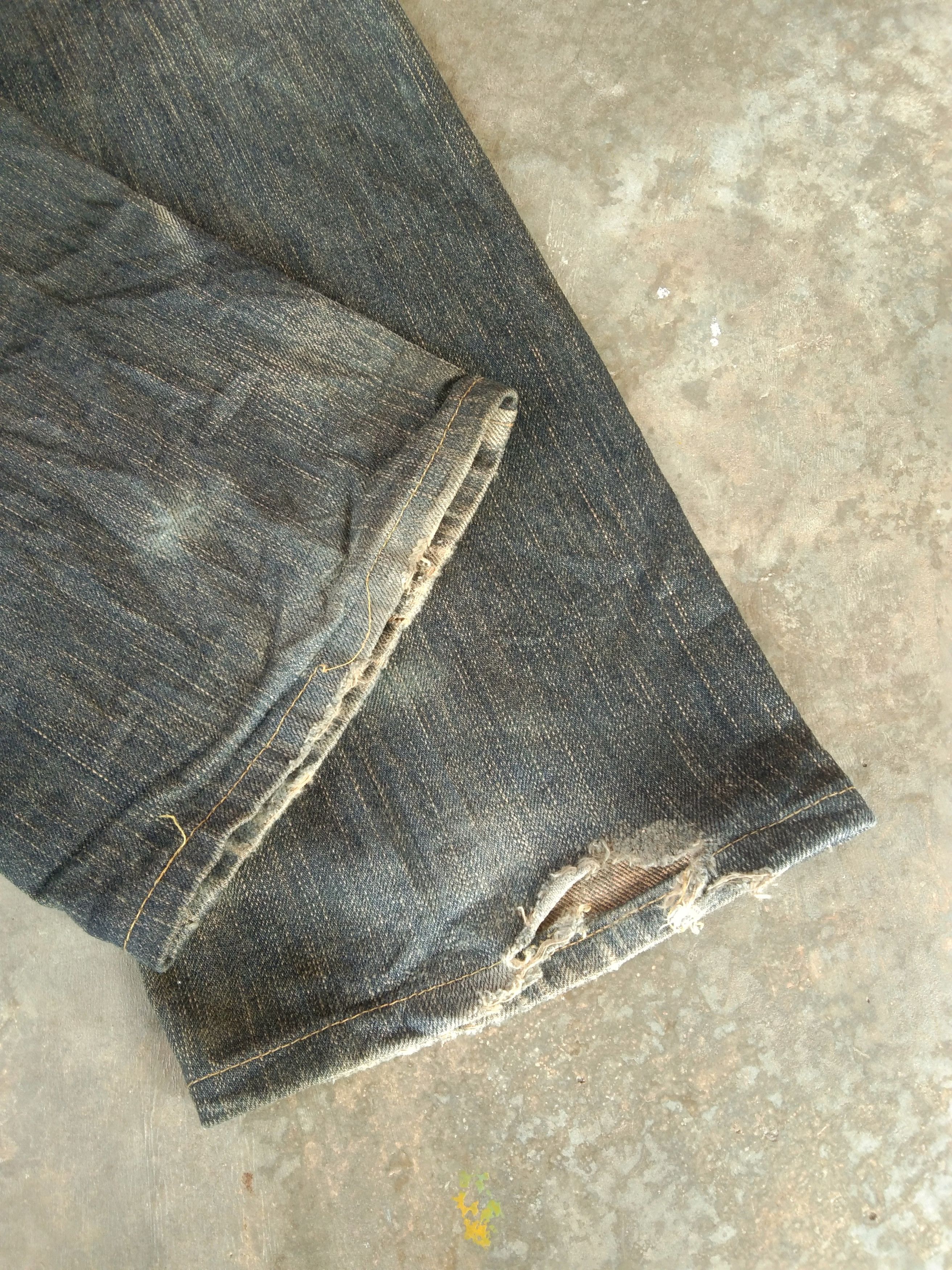 Japanese Brand Vintage Distressed Edwin Mud Wash Selvedge Redline Jeans Size US 33 - 3 Thumbnail