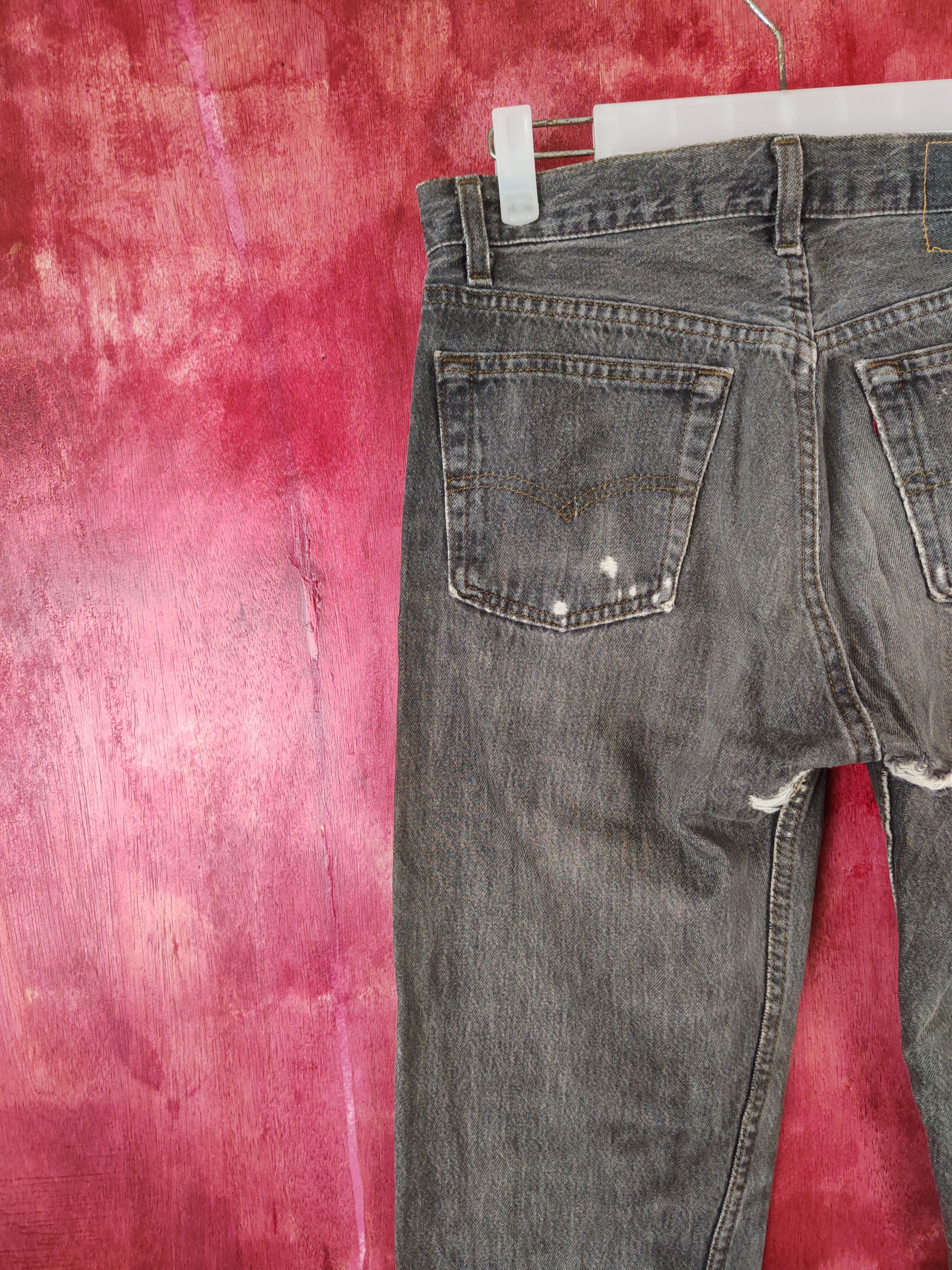 Levi's Levi's Black Faded Ripped Distressed Denim Pants #S587 Size US 30 / EU 46 - 10 Thumbnail