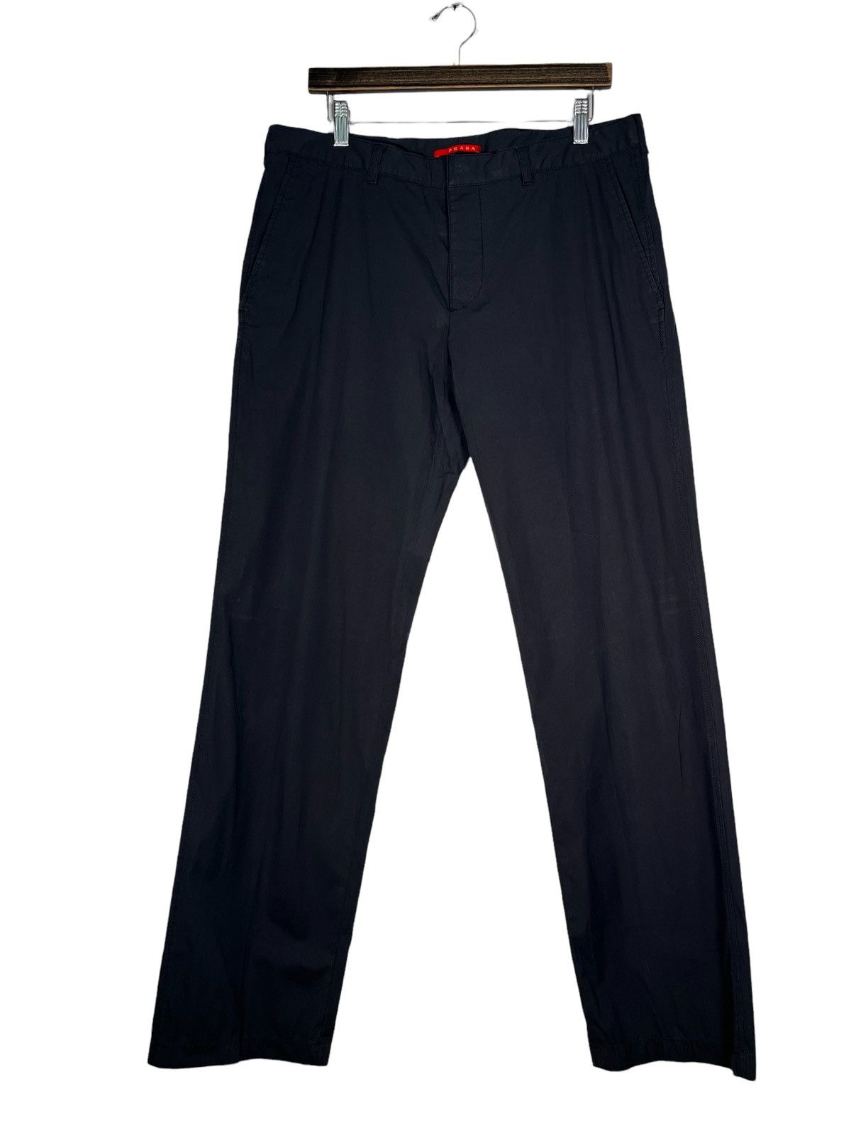 image of Prada Button Fly Lightweight Pant in Dark Navy, Men's (Size 36)