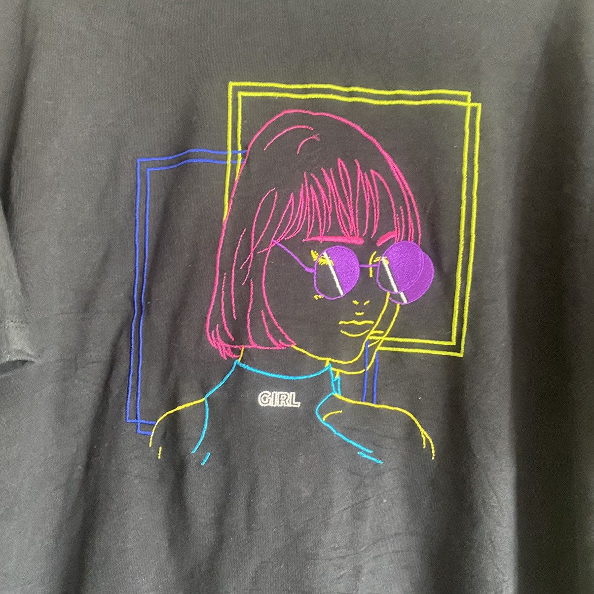 Vintage Vintage Takeo Kikuchi Embroidery Girl Pic Black Tee Size US L / EU 52-54 / 3 - 2 Thumbnail