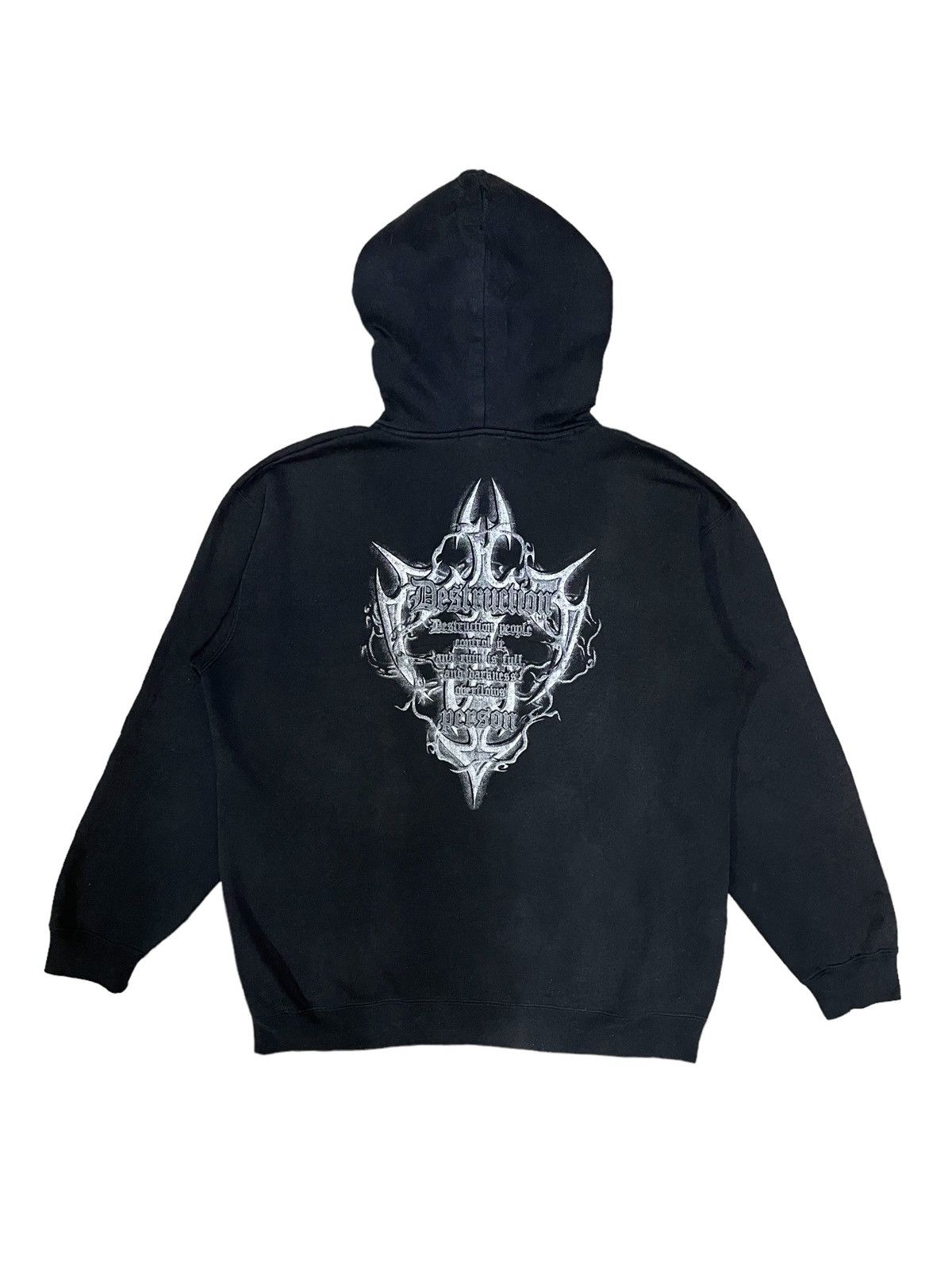 Band Tees × Seditionaries × Vintage Vintage Destruction Thrash Metal Cross Logo Hoodie Size US L / EU 52-54 / 3 - 7 Thumbnail