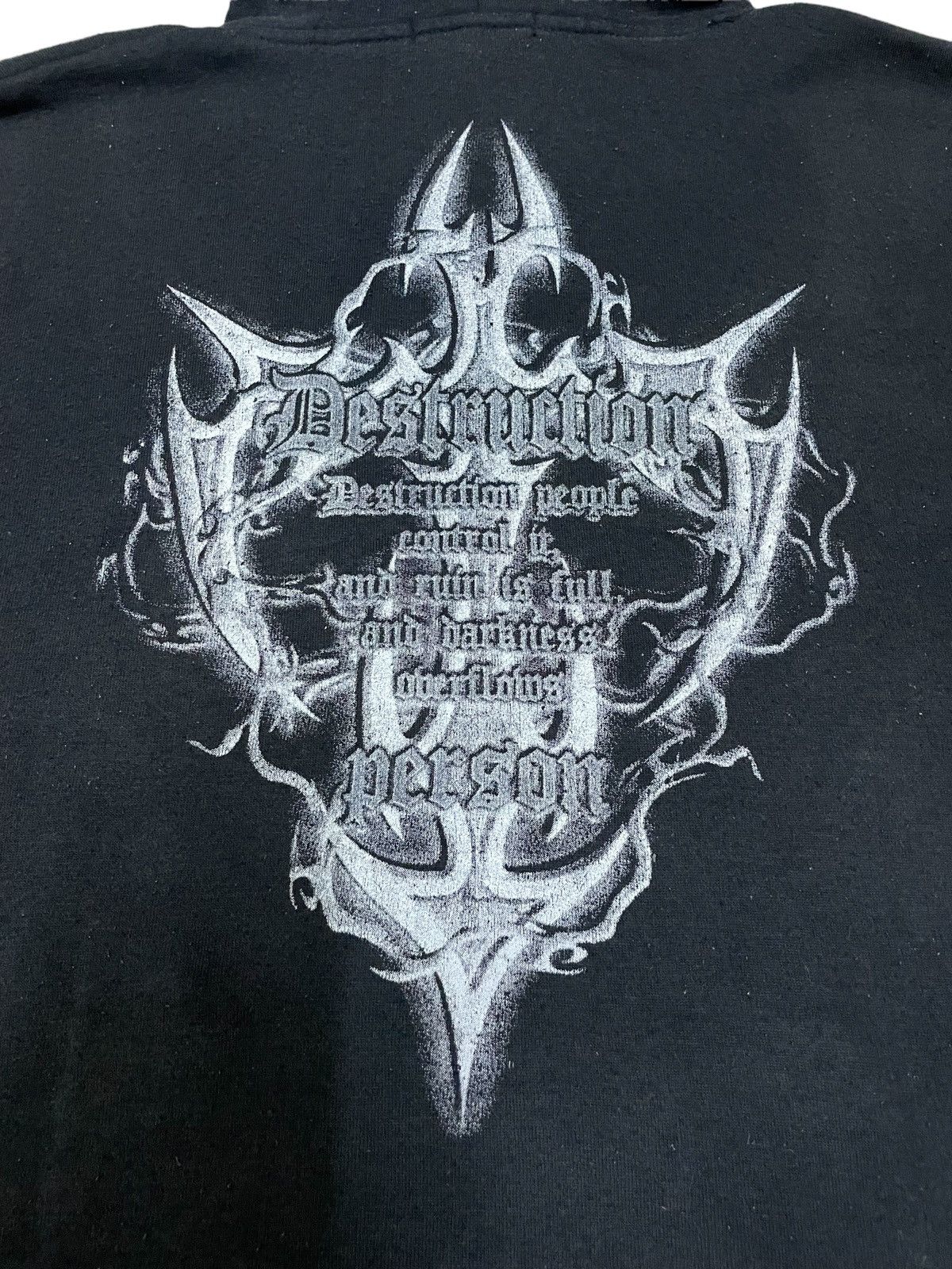 Band Tees × Seditionaries × Vintage Vintage Destruction Thrash Metal Cross Logo Hoodie Size US L / EU 52-54 / 3 - 12 Thumbnail
