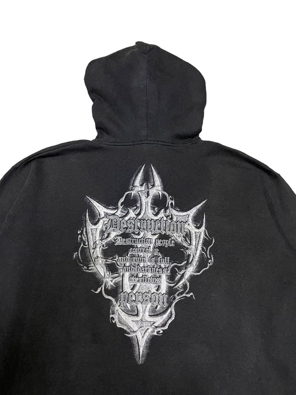 Band Tees × Seditionaries × Vintage Vintage Destruction Thrash Metal Cross Logo Hoodie Size US L / EU 52-54 / 3 - 8 Thumbnail