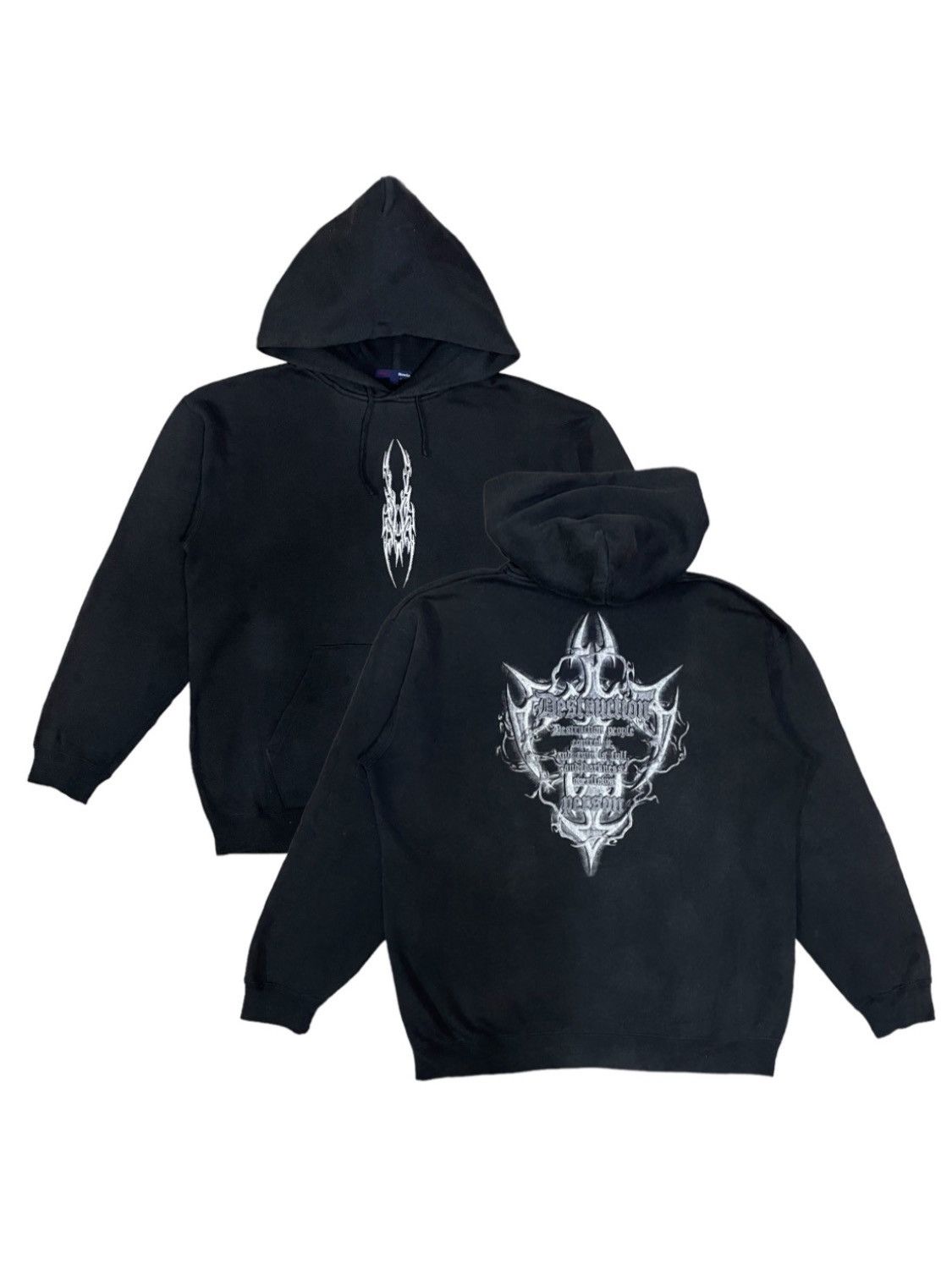 Band Tees × Seditionaries × Vintage Vintage Destruction Thrash Metal Cross Logo Hoodie Size US L / EU 52-54 / 3 - 1 Thumbnail