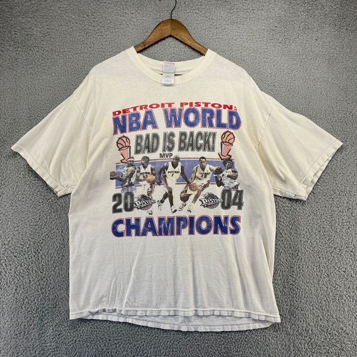 Vintage Vintage Detroit Pistons Shirt Mens Extra Large White World Champs Caricatures 04 Grailed