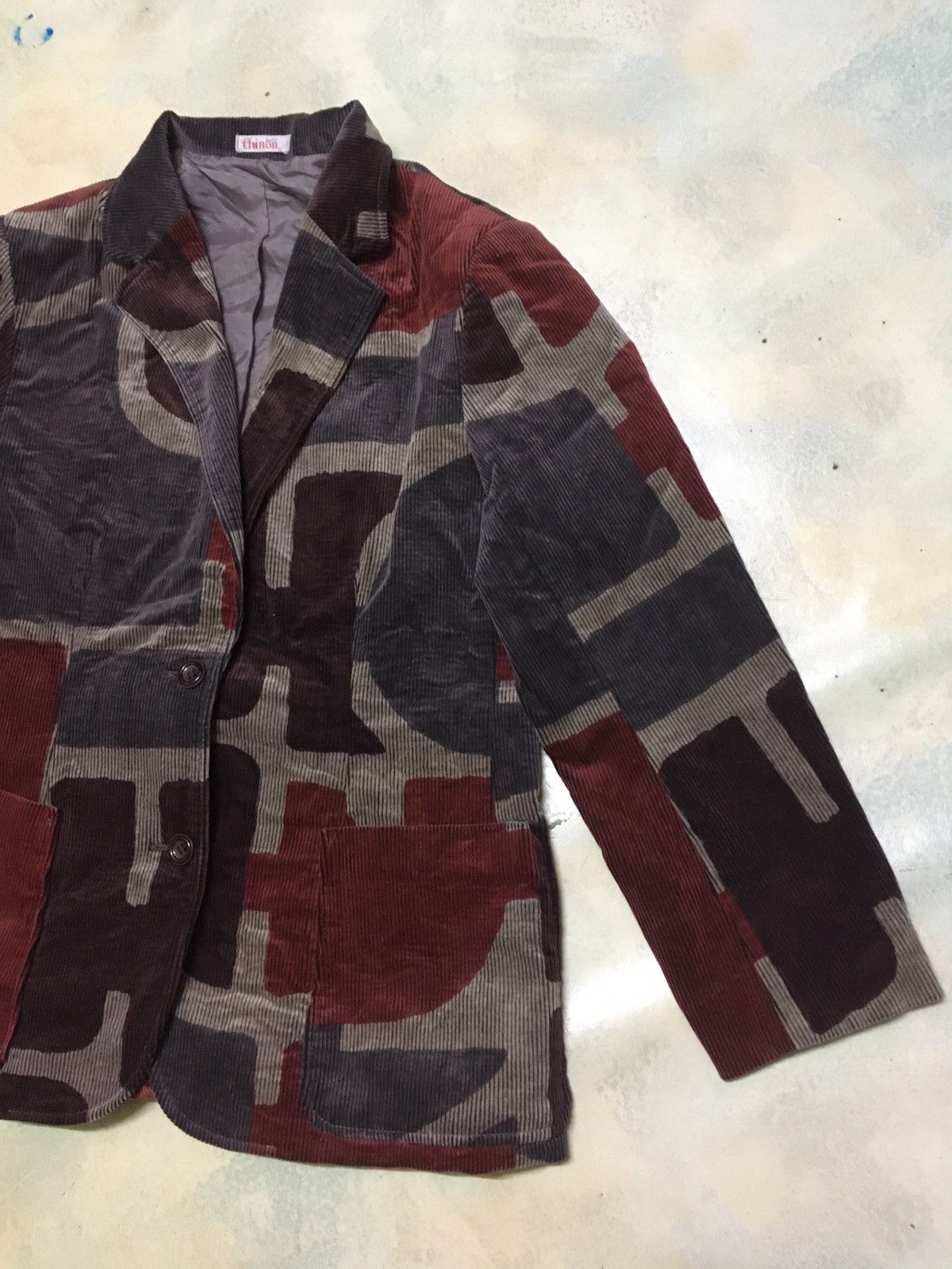 Japanese Brand Japanese Brand Abstract Motive Corduroy Blazer Size 36R - 4 Thumbnail