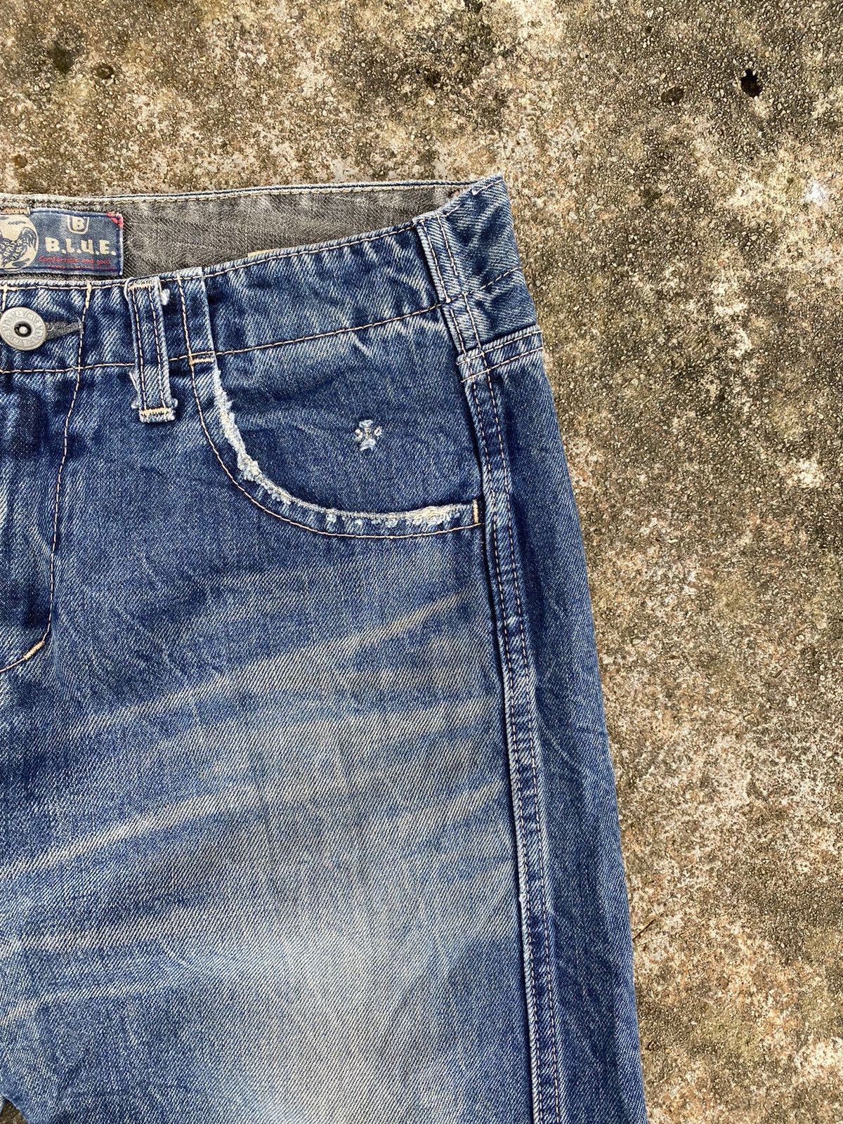 Blue Blue Japan × Japanese Brand Distressed Blue Blue Cargo Denim Size US 30 / EU 46 - 6 Thumbnail