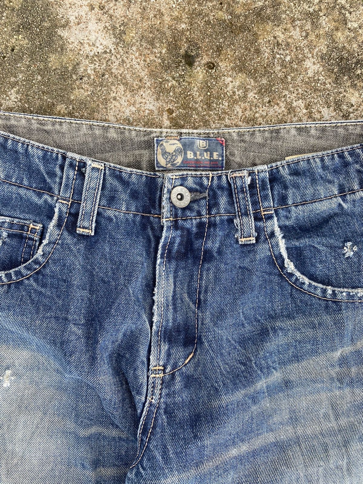 Blue Blue Japan × Japanese Brand Distressed Blue Blue Cargo Denim Size US 30 / EU 46 - 3 Thumbnail