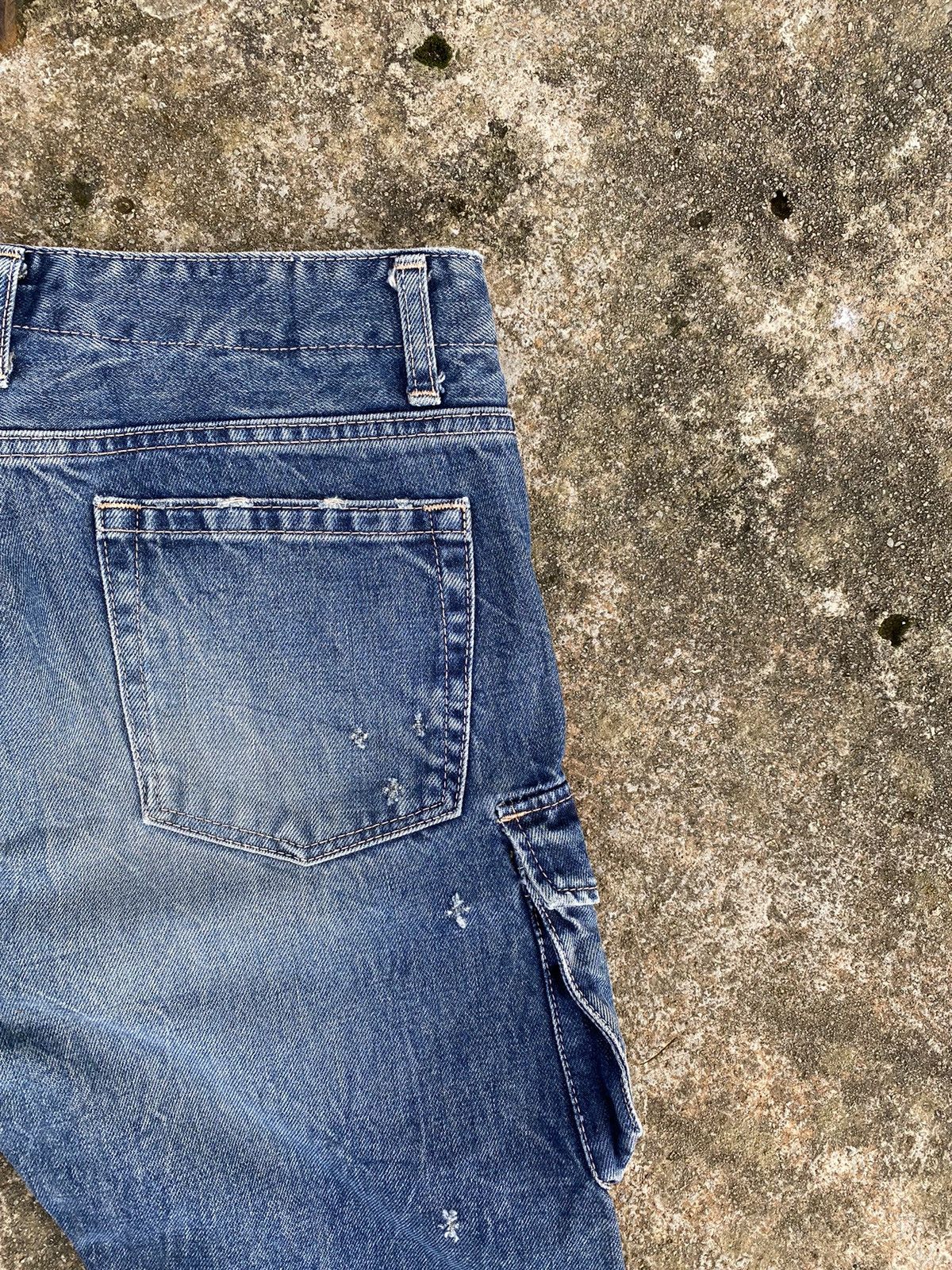 Blue Blue Japan × Japanese Brand Distressed Blue Blue Cargo Denim Size US 30 / EU 46 - 8 Thumbnail
