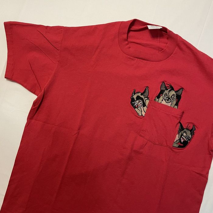 Disney VINTAGE Disney Lion King Hyenas Embroidered Pocket T-Shirt Men’s