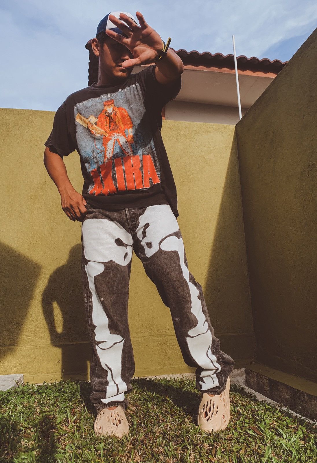 Levi's × Vintage Vintage 90’s Levis 501 Skeleton Paint Denim Jeans Size US 34 / EU 50 - 10 Thumbnail