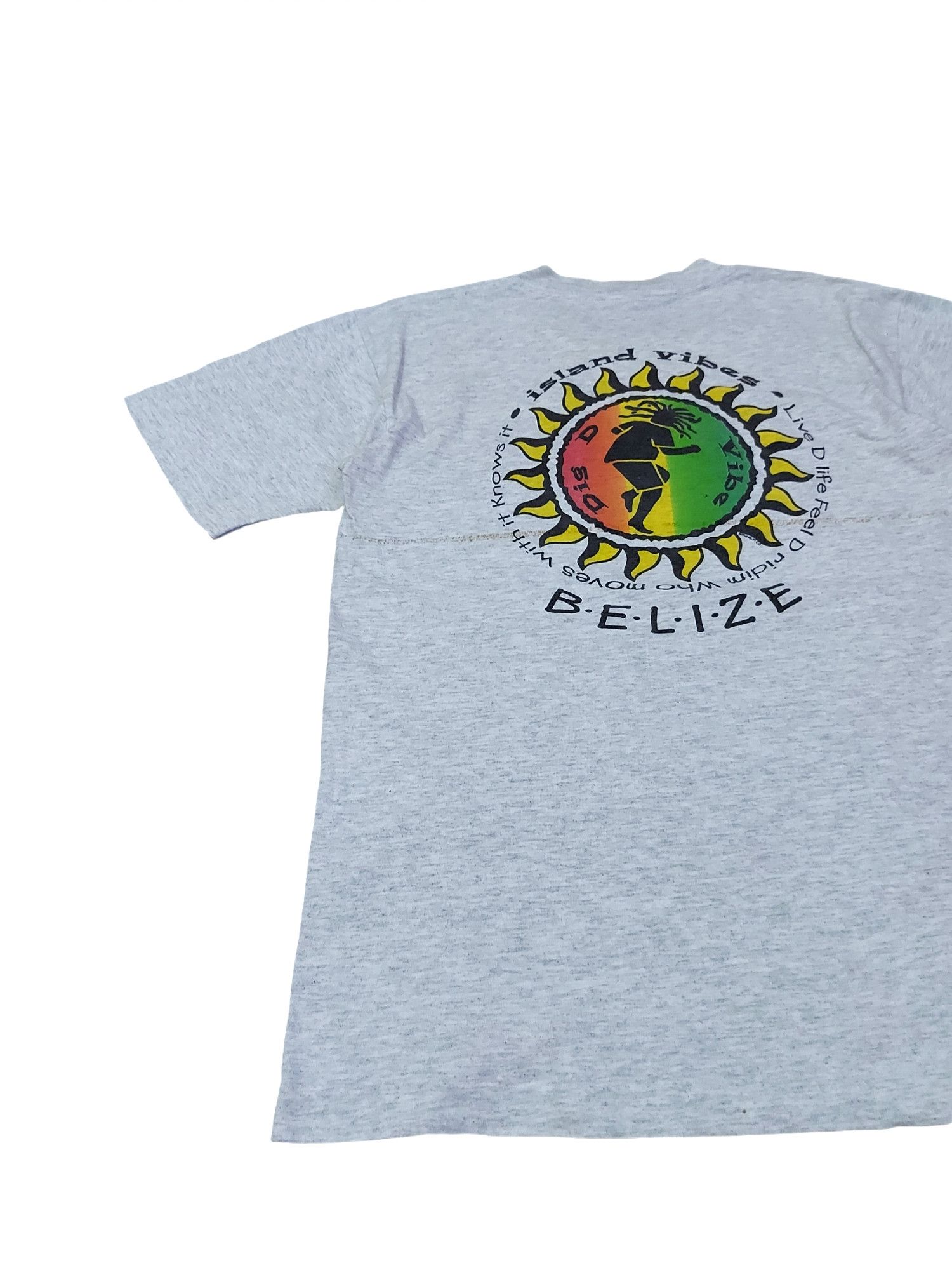 Vintage RARE! VTG 80s BELIZE "ISLAND VIBES" RASTA SINGLE STITCH Size US M / EU 48-50 / 2 - 4 Thumbnail