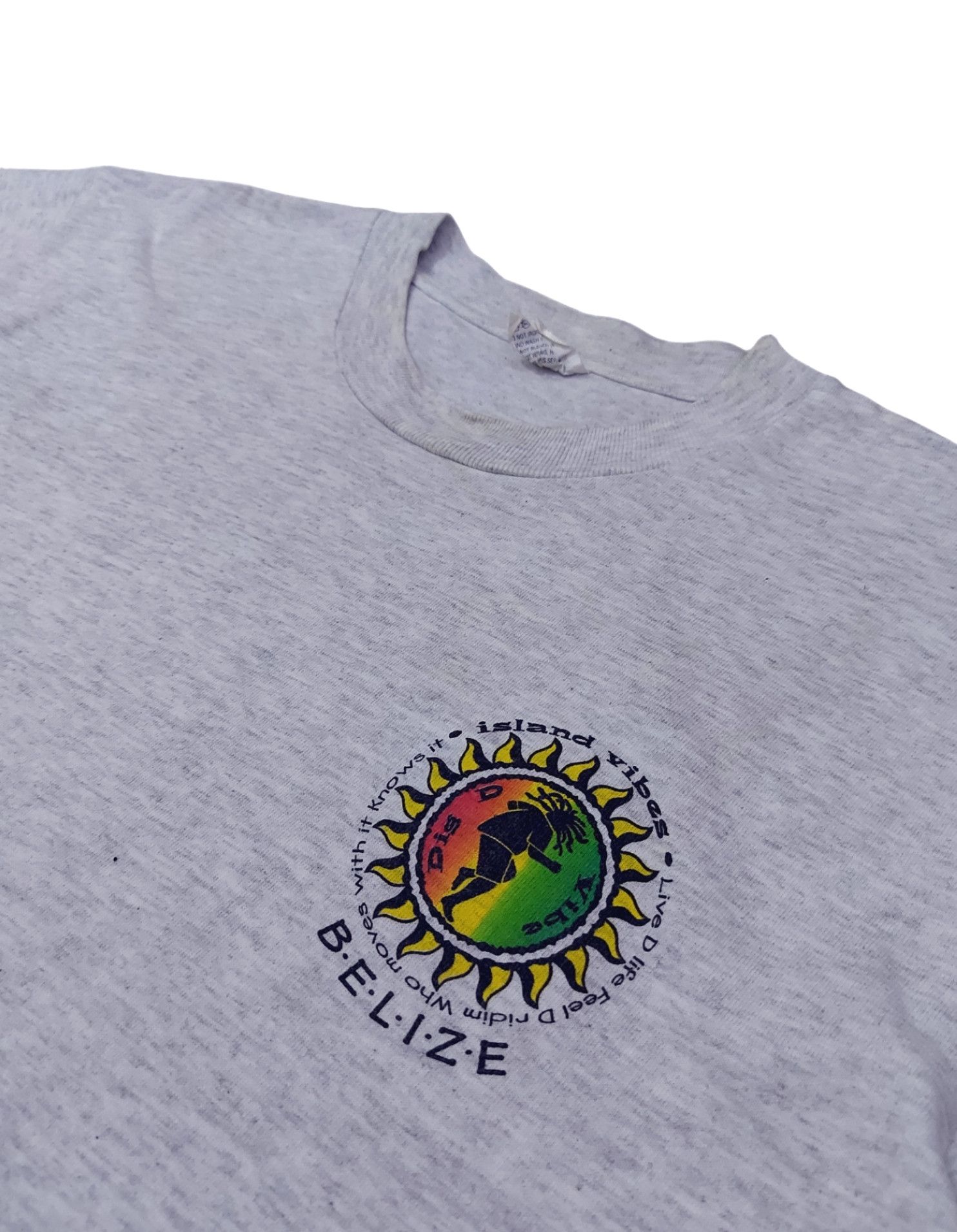 Vintage RARE! VTG 80s BELIZE "ISLAND VIBES" RASTA SINGLE STITCH Size US M / EU 48-50 / 2 - 7 Thumbnail