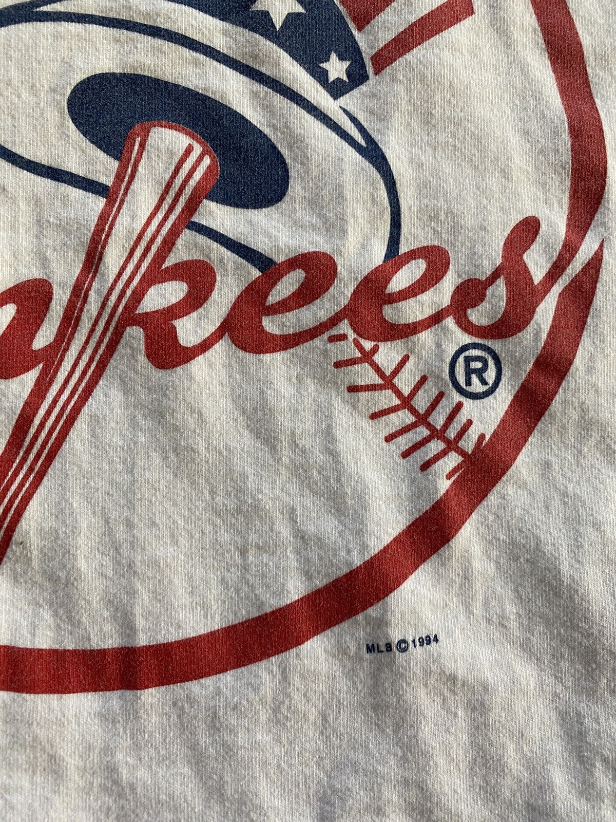New York Yankees Vintage 1994 90s New York Yankees V-Neck Ringer Tee Size US XXS / EU 40 - 14 Thumbnail