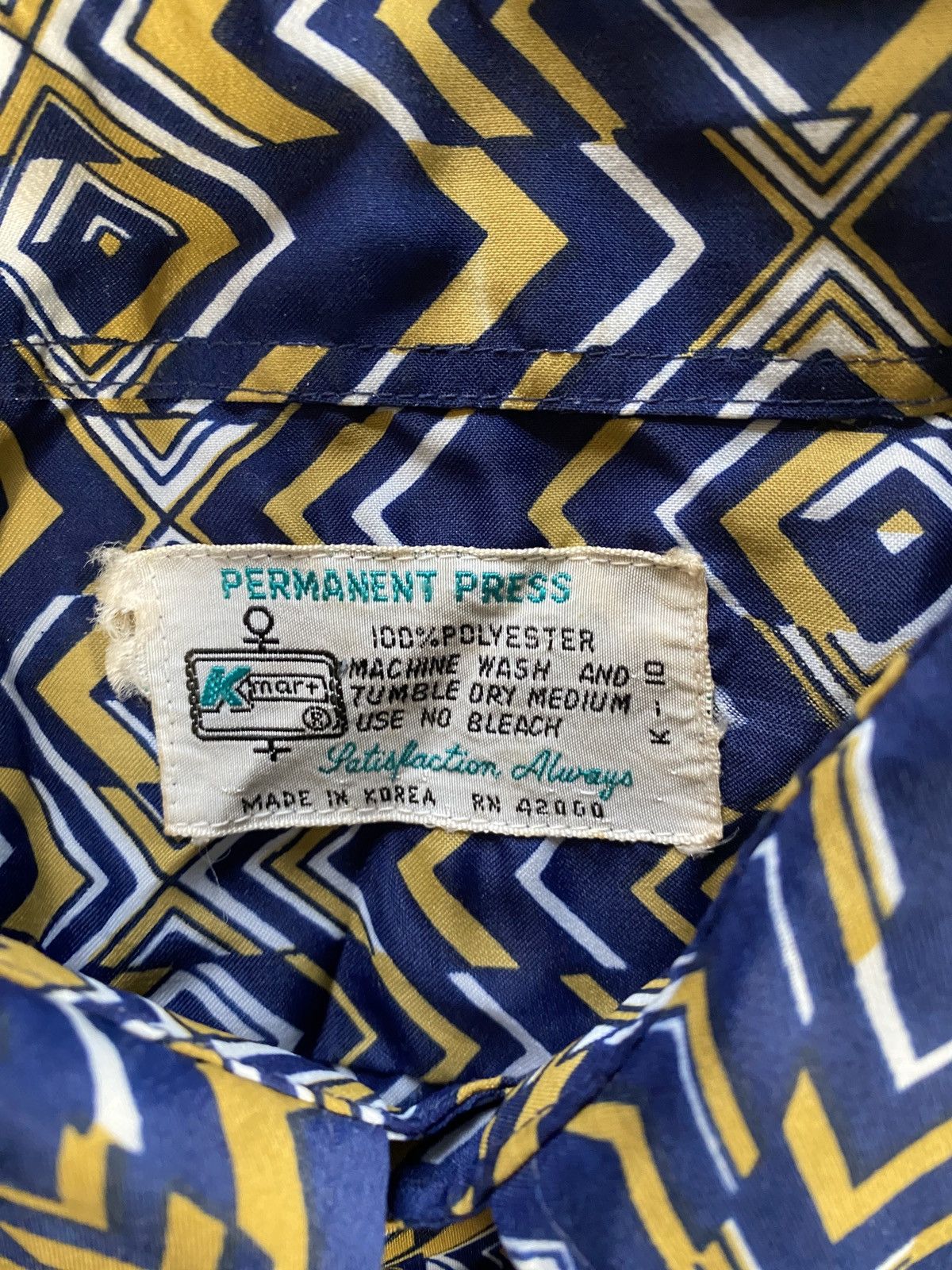 Retrofit Vintage 70’s Kmart Abstract Stripes Long Sleeve Button Up Size US L / EU 52-54 / 3 - 3 Thumbnail