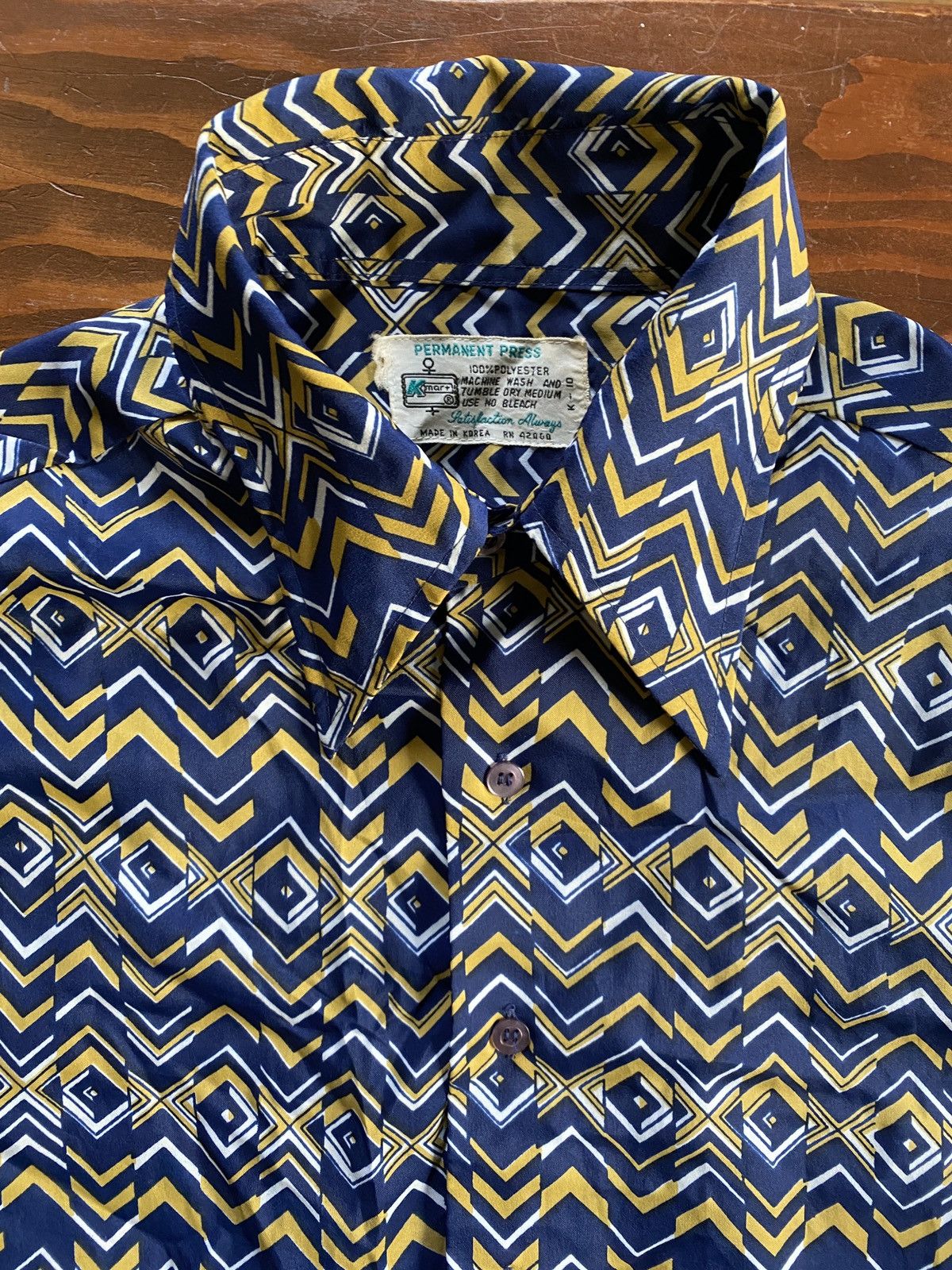 Retrofit Vintage 70’s Kmart Abstract Stripes Long Sleeve Button Up Size US L / EU 52-54 / 3 - 4 Thumbnail