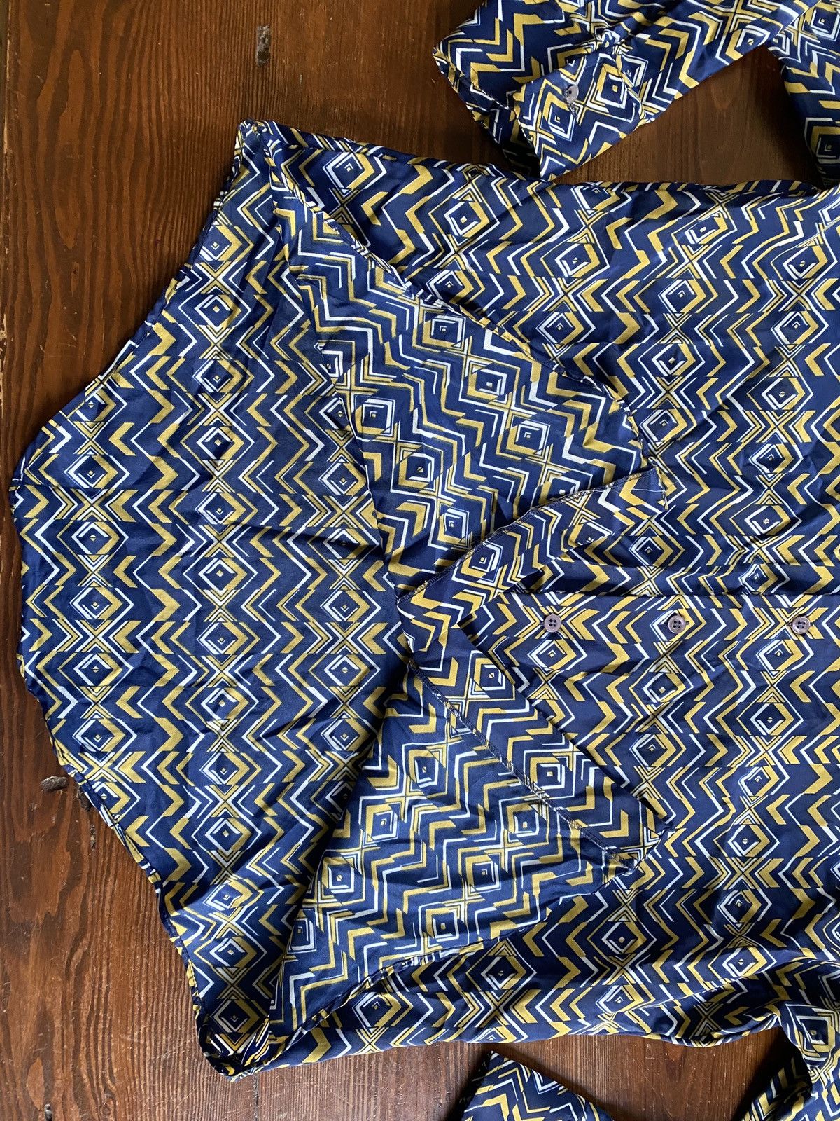 Retrofit Vintage 70’s Kmart Abstract Stripes Long Sleeve Button Up Size US L / EU 52-54 / 3 - 5 Thumbnail