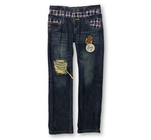 image of Double Waist Distressed Denim Trousers Pant, Men's (Size 31)