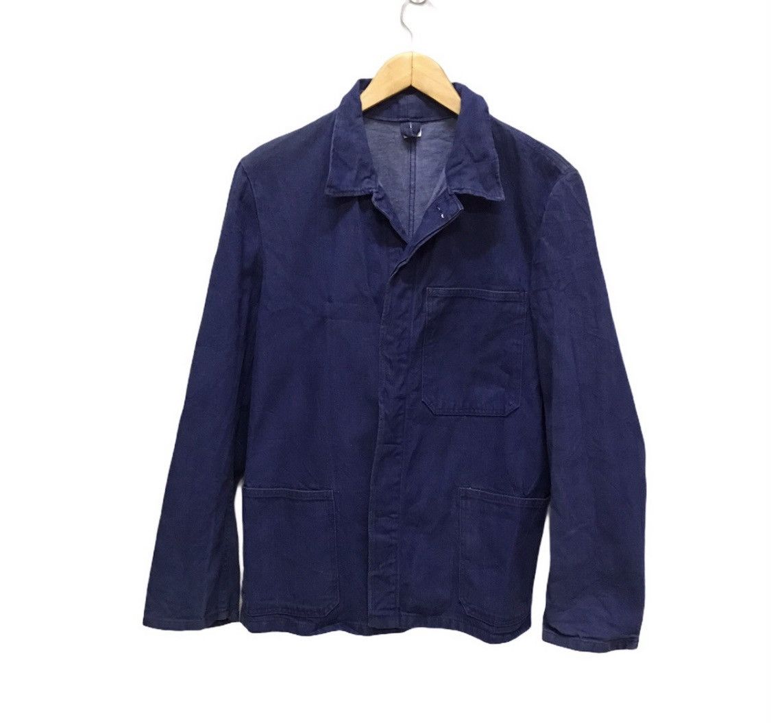 image of Vintage French Workwear Chore Jacket in Indigo, Men's (Size Medium)