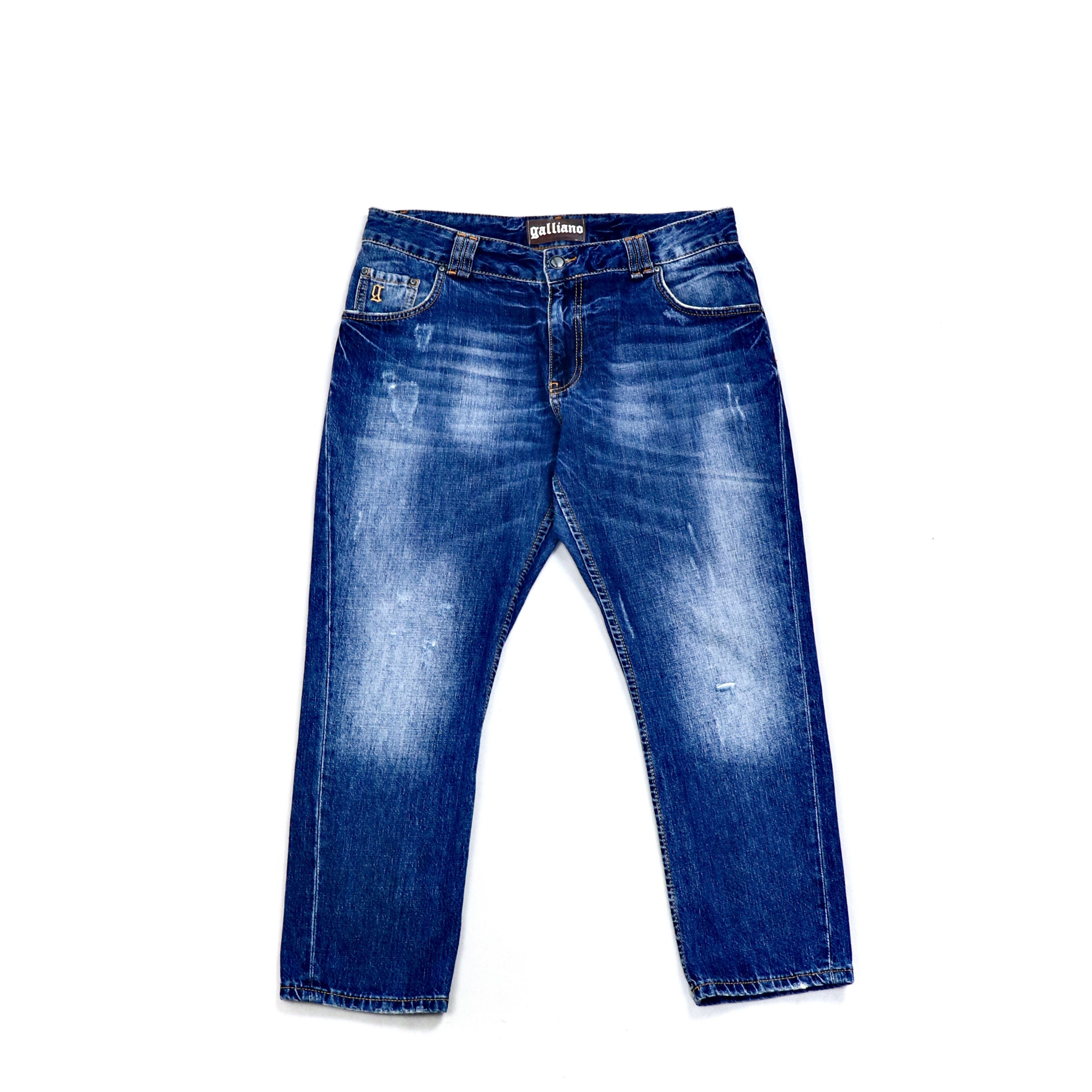 John Galliano Cropped Faded Jeans Size US 36 / EU 52 - 1 Thumbnail