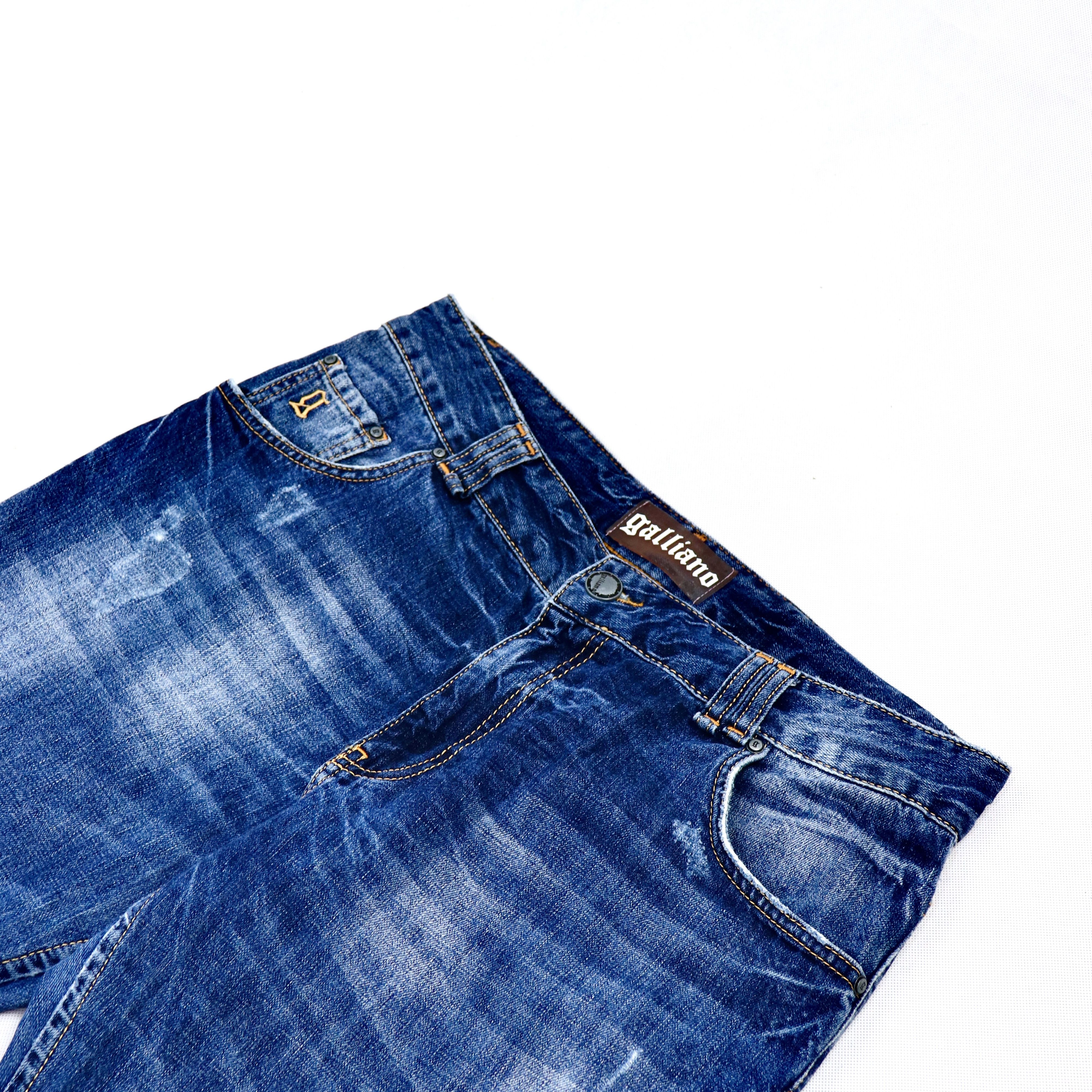 John Galliano Cropped Faded Jeans Size US 36 / EU 52 - 3 Thumbnail