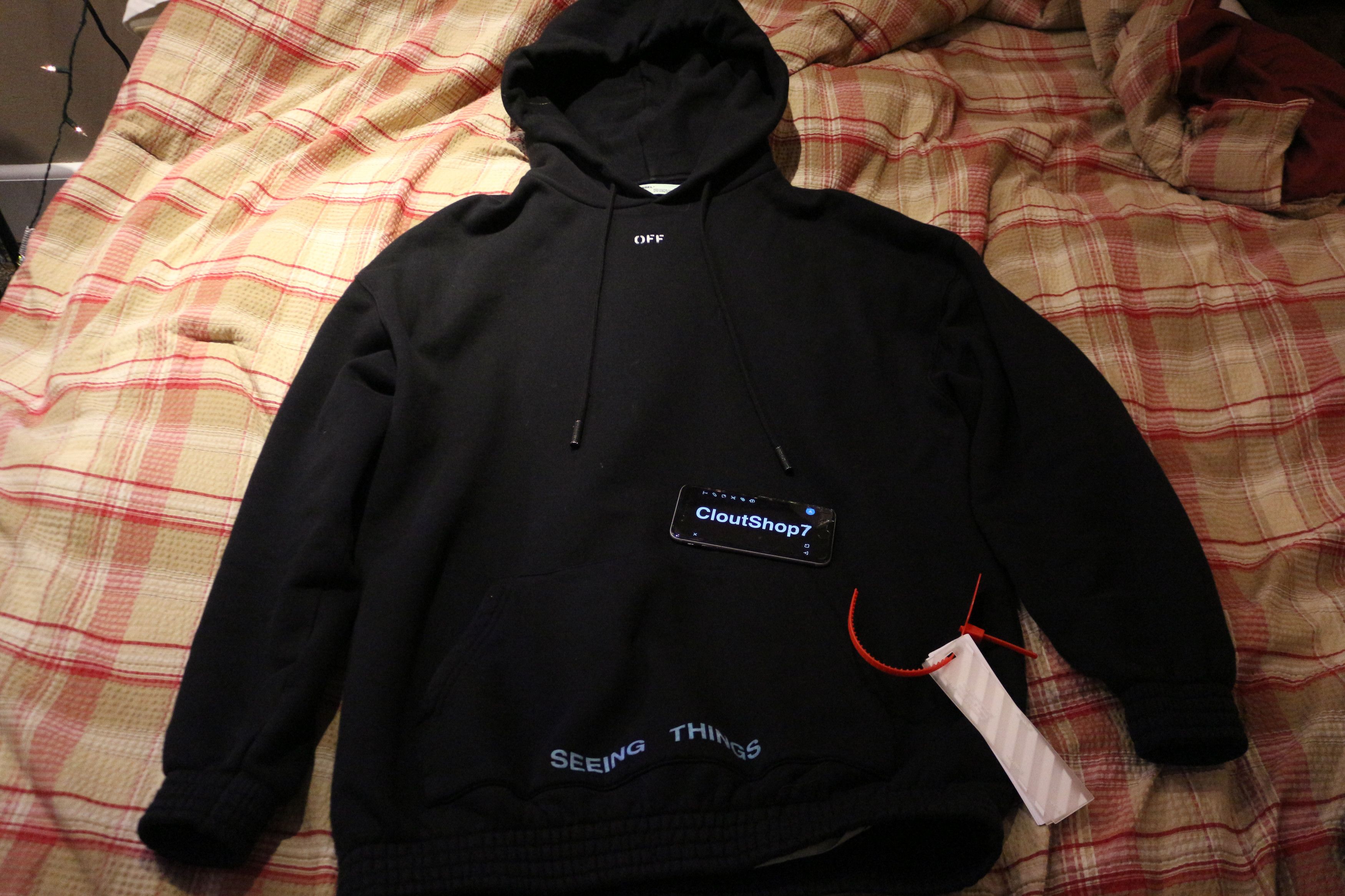 Off White Off White 1991 Hoodie Black Seeing Things Grailed