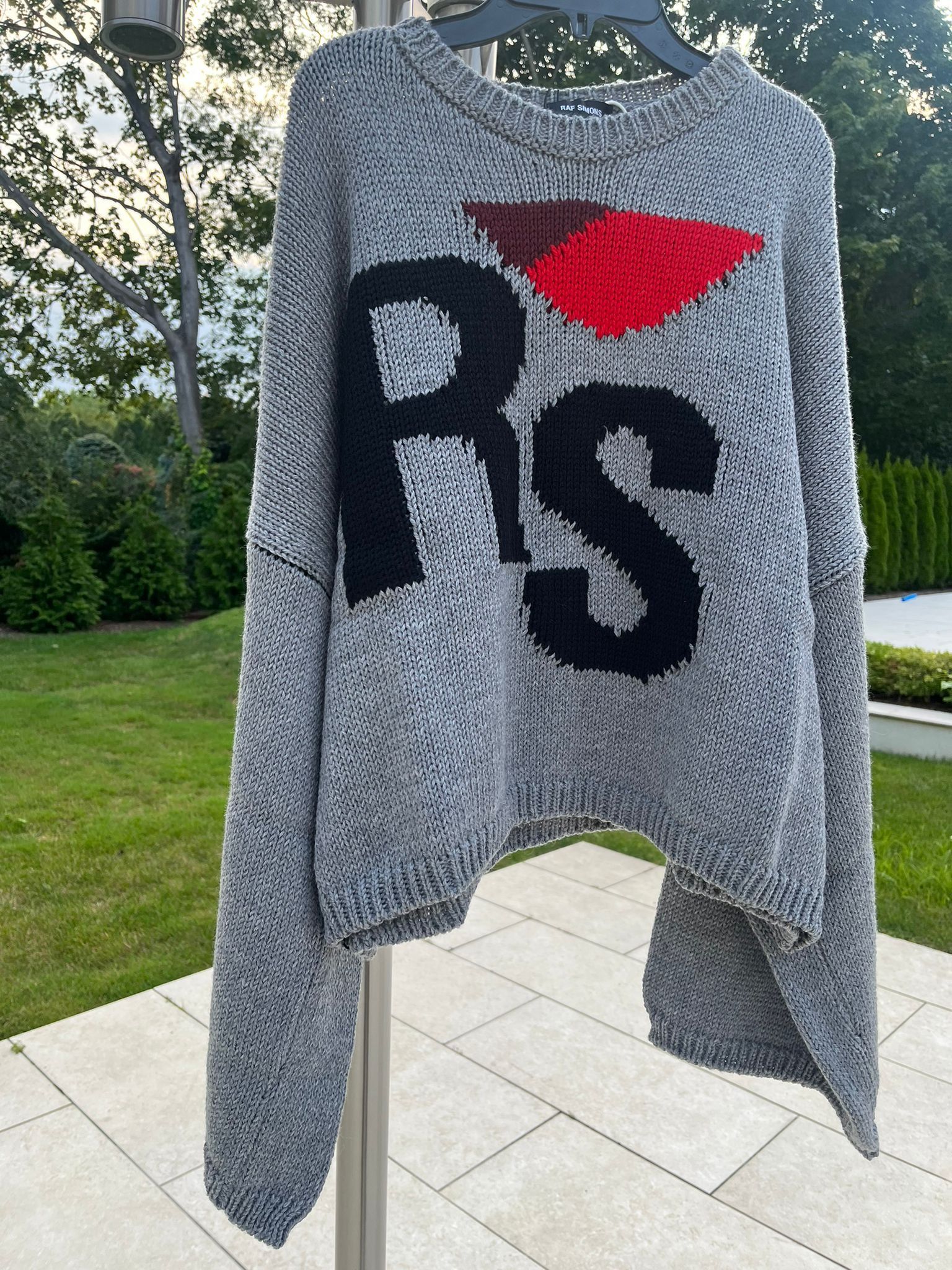 Raf Simons RS Intarsia Knit Logo Sweater in Grey Size US S / EU 44-46 / 1 - 11 Thumbnail