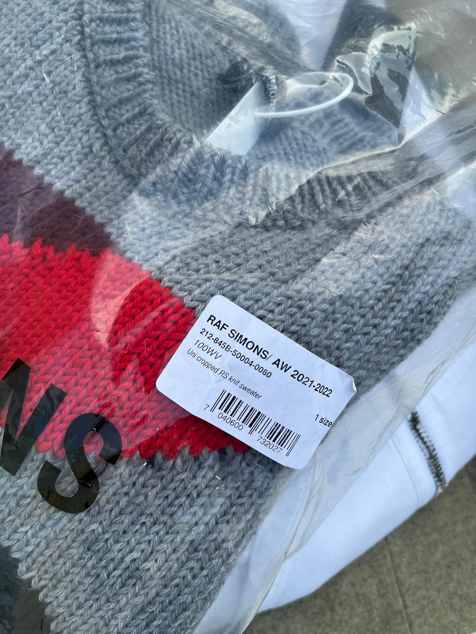 Raf Simons RS Intarsia Knit Logo Sweater in Grey Size US S / EU 44-46 / 1 - 18 Thumbnail