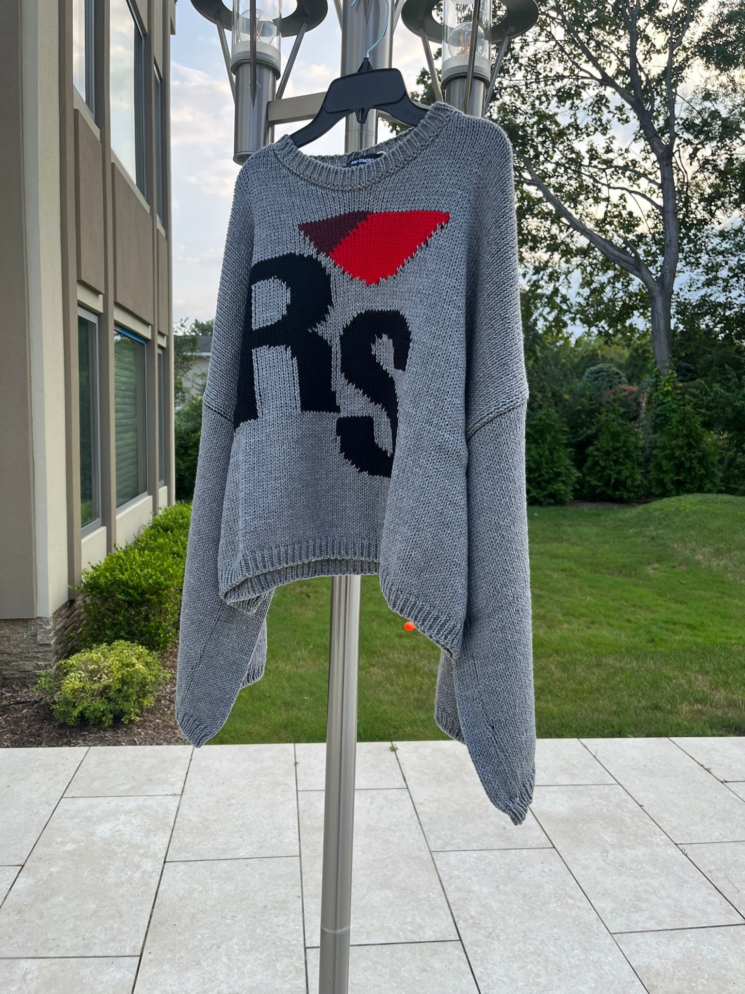 Raf Simons RS Intarsia Knit Logo Sweater in Grey Size US S / EU 44-46 / 1 - 10 Thumbnail