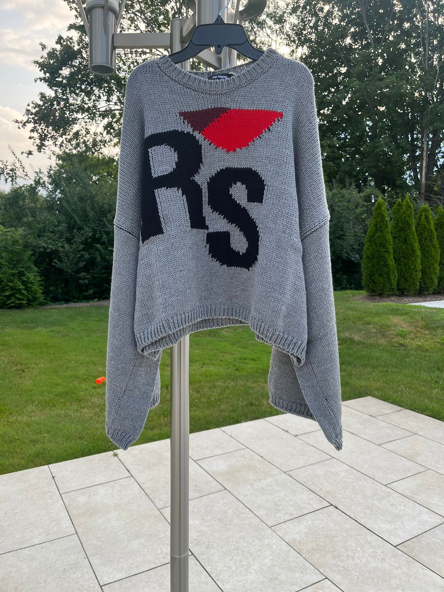 Raf Simons RS Intarsia Knit Logo Sweater in Grey Size US S / EU 44-46 / 1 - 12 Thumbnail