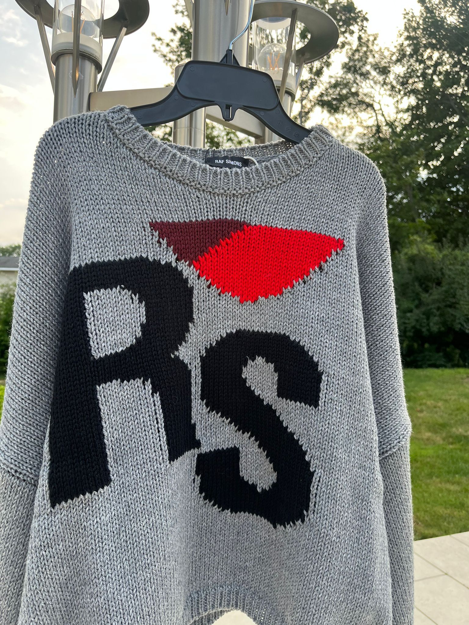 Raf Simons RS Intarsia Knit Logo Sweater in Grey Size US S / EU 44-46 / 1 - 4 Thumbnail