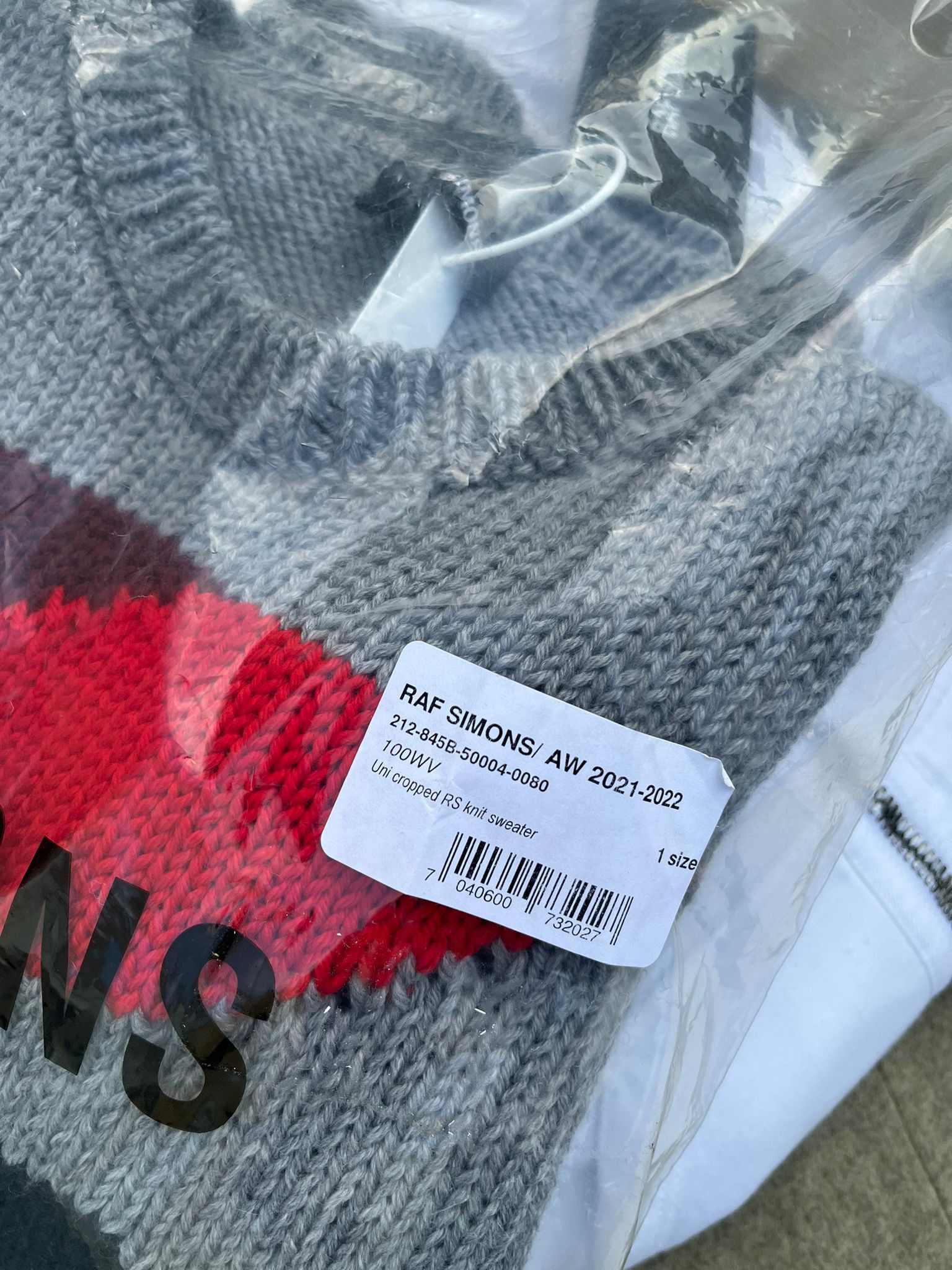 Raf Simons RS Intarsia Knit Logo Sweater in Grey Size US S / EU 44-46 / 1 - 20 Thumbnail