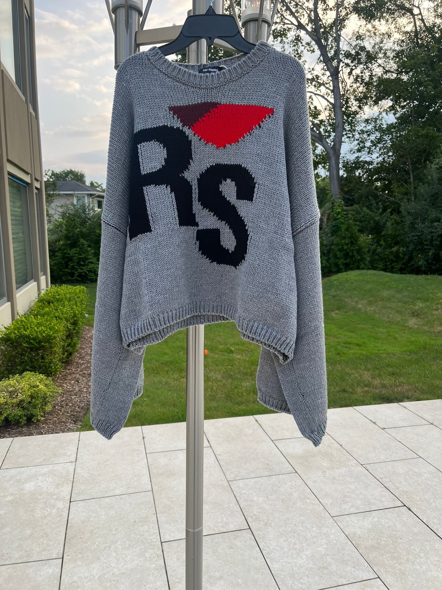 Raf Simons RS Intarsia Knit Logo Sweater in Grey Size US S / EU 44-46 / 1 - 6 Thumbnail